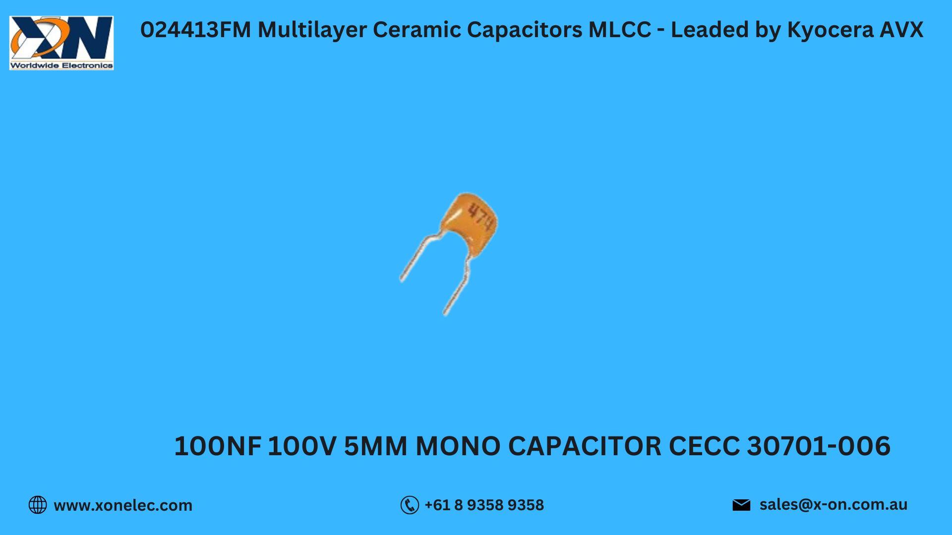 024413FM MLCC Capacitors by Kyocera AVX – Buy Online at XON image