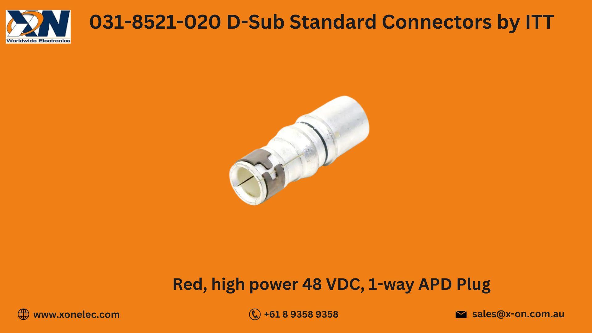 031-8521-020 D-Sub Standard Connectors by ITT – Buy Online at XON image