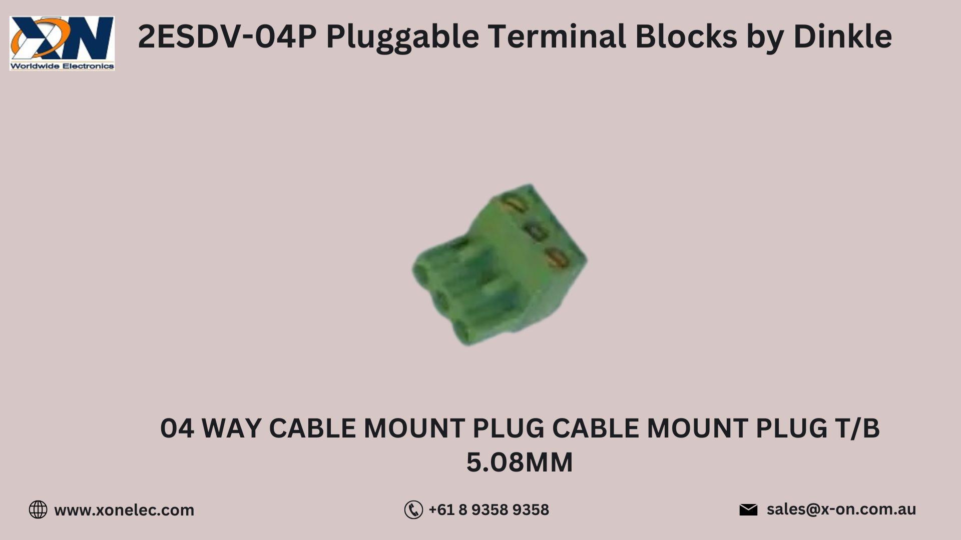 Dinkle 2ESDV-04P Pluggable Terminal Block – 4-Pin Connector image