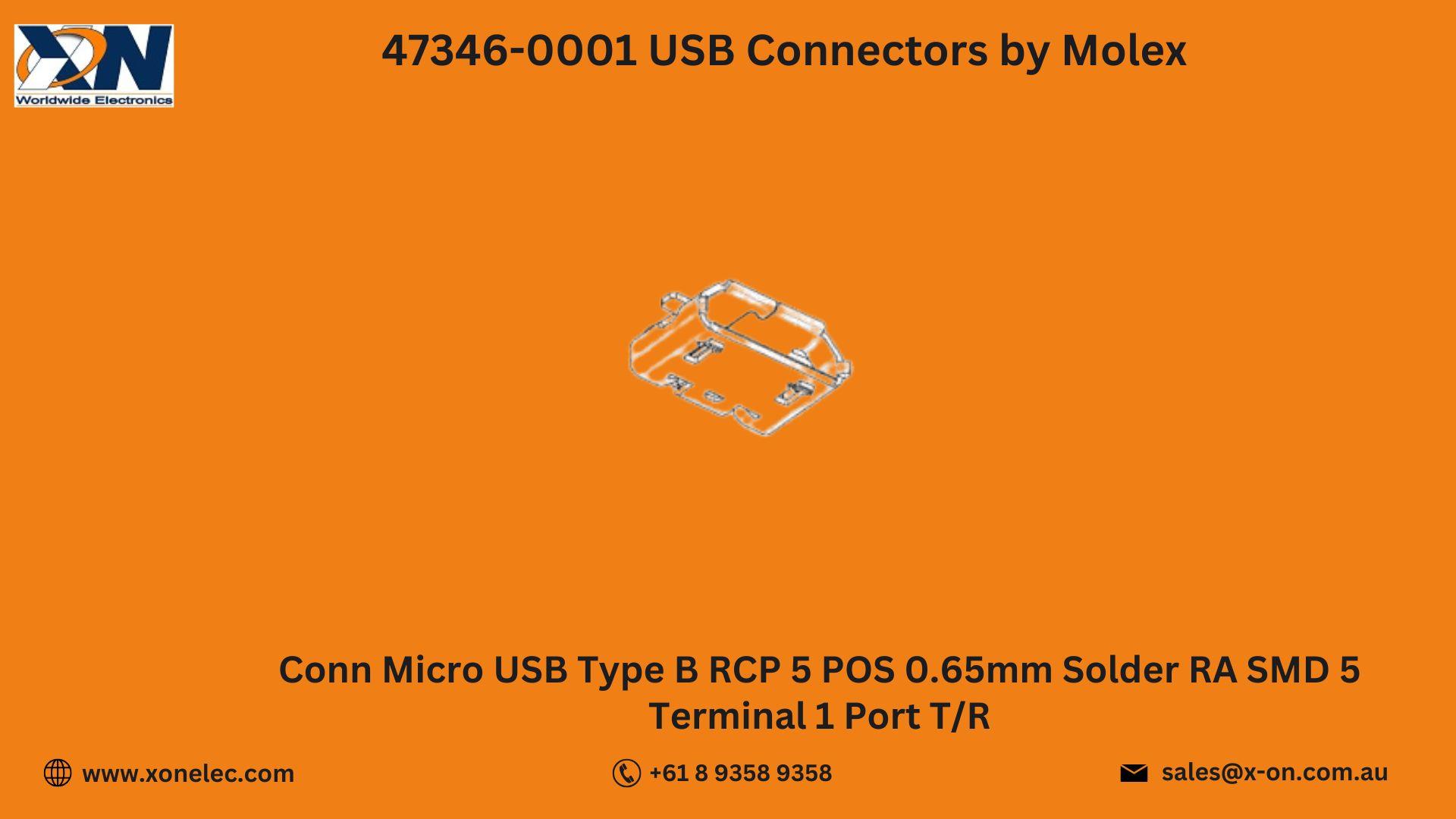 47346-0001 USB Connector by Molex | Buy Online at XON image