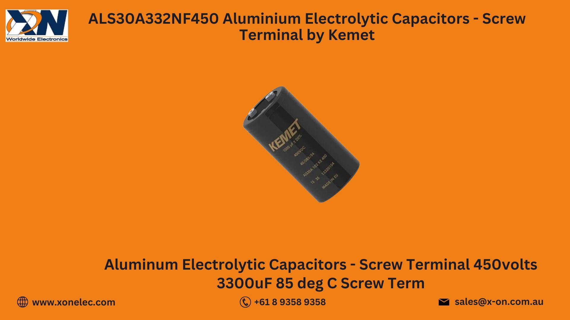 ALS30A332NF450 Capacitor by Kemet – Buy Online at XON image