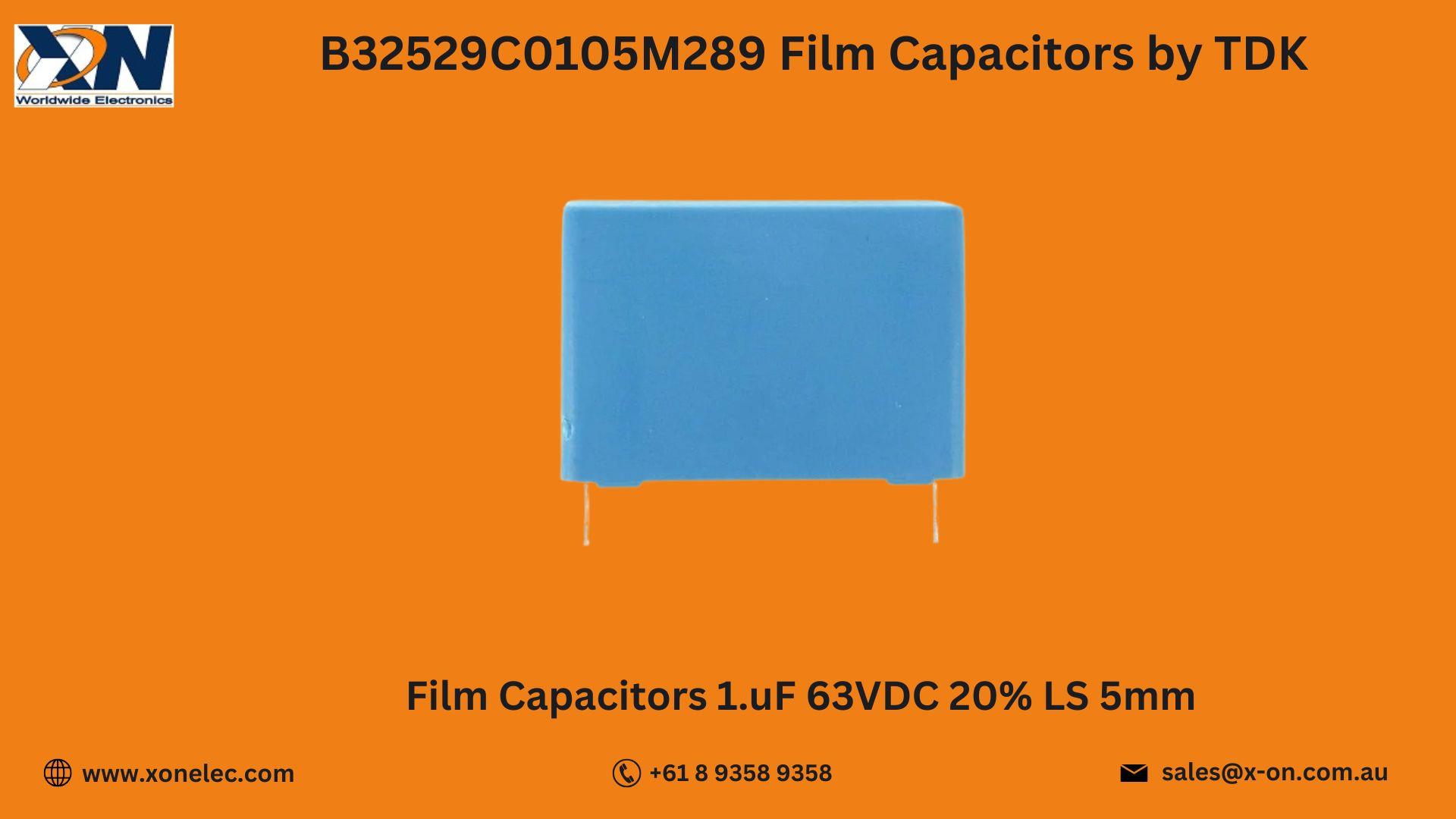 B32529C0105M289 Film Capacitors by TDK – Buy Online at XON image