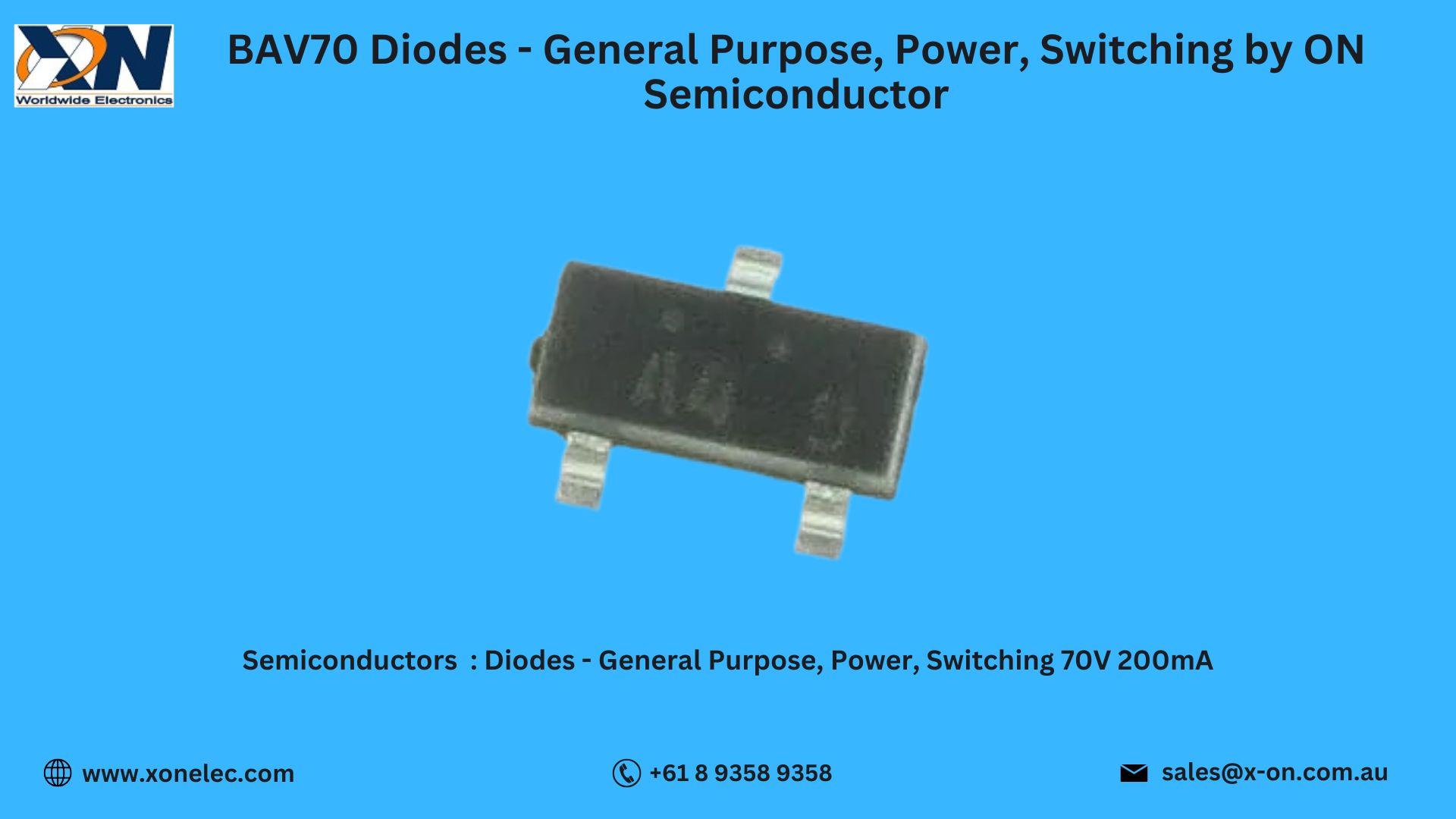 BAV70 Diodes by ON Semiconductor – High-Speed Switching | Buy Now image