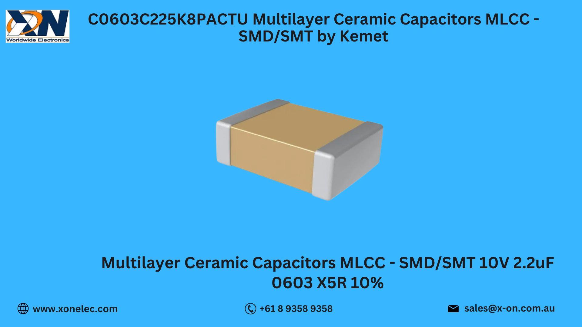 C0603C225K8PACTU MLCC by KEMET – Buy Online at XON image