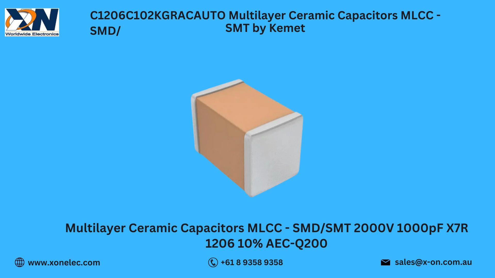 C1206C102KGRACAUTO Kemet MLCC – Buy Online at XON image