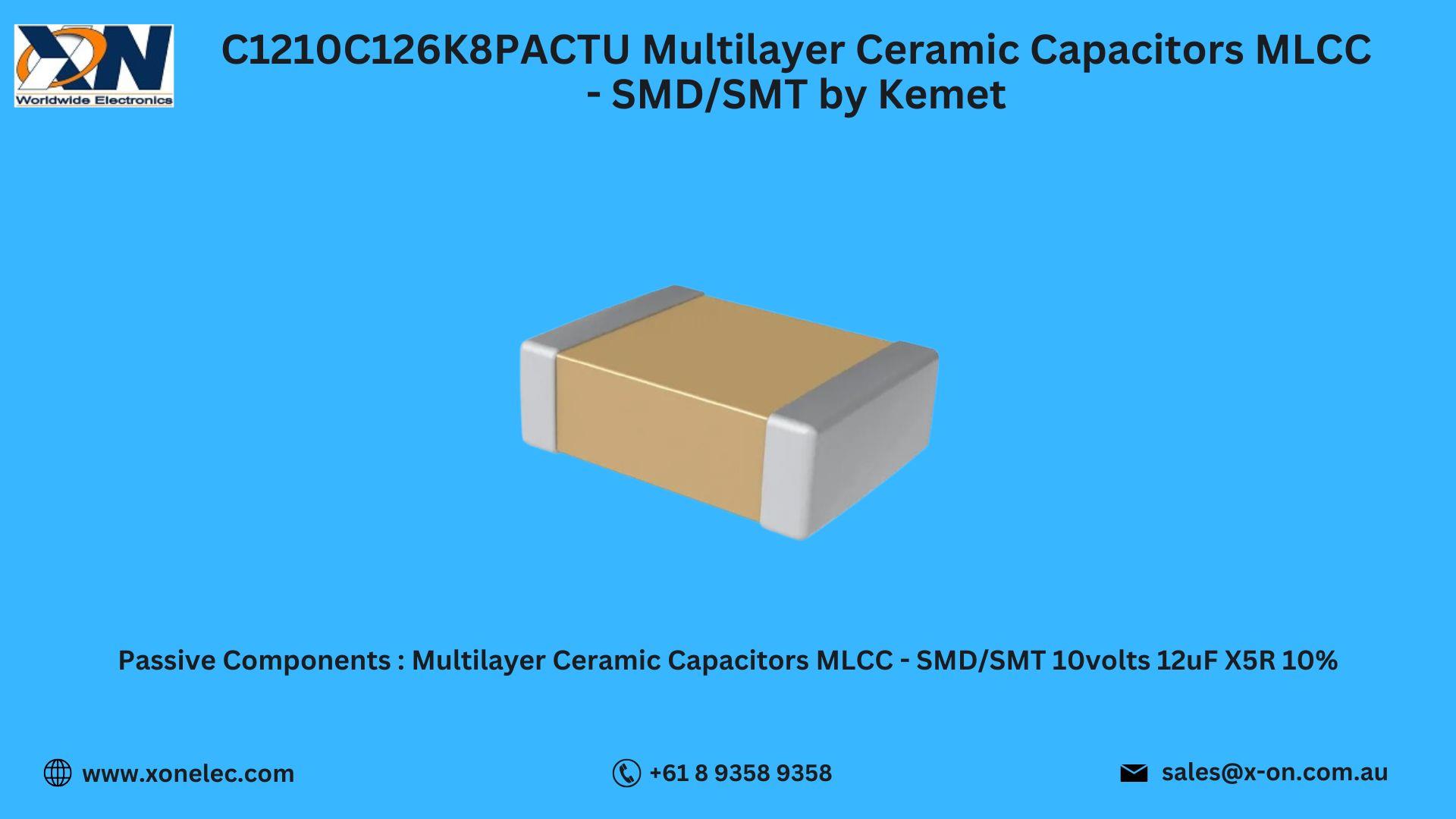 C1210C126K8PACTU MLCC Capacitor by Kemet – Buy at XON image