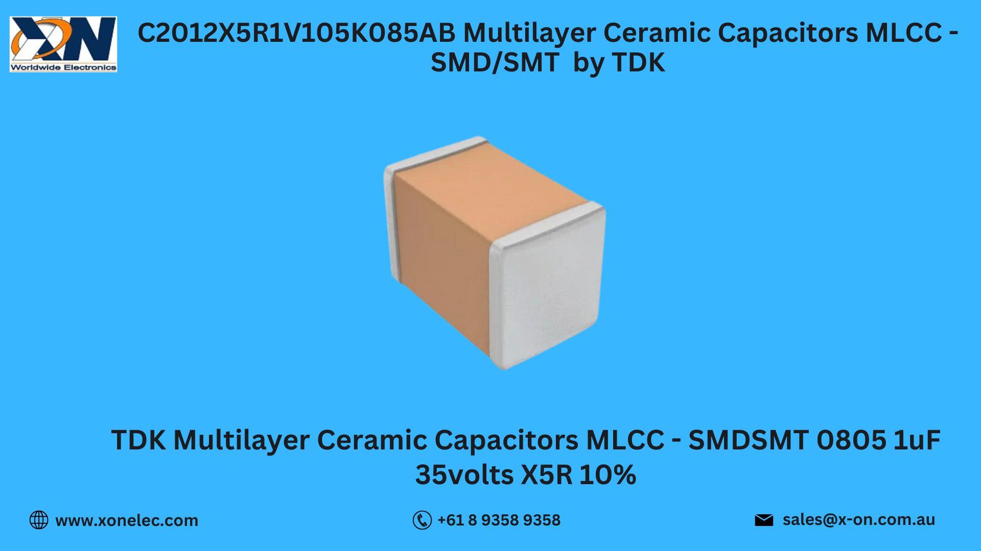 C2012X5R1V105K085AB MLCC by TDK – Buy Online at XON image