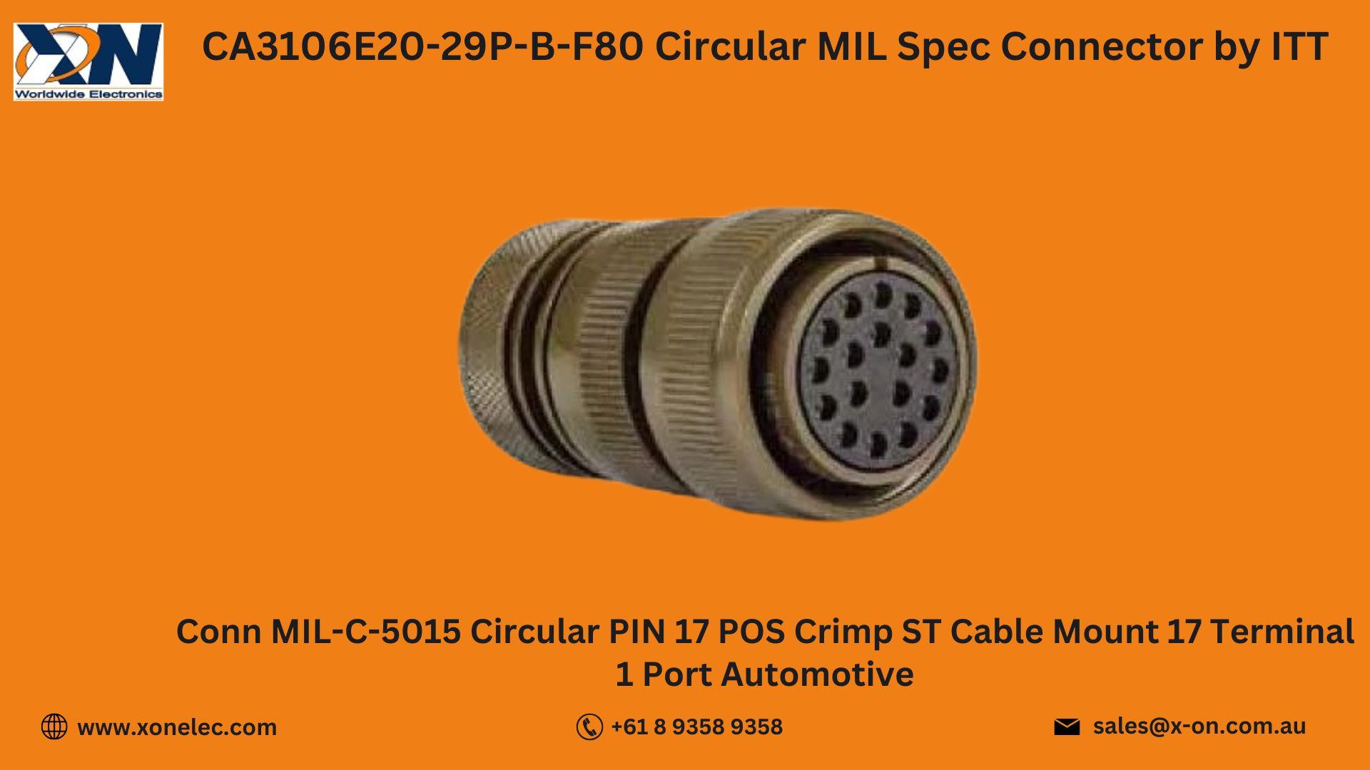 CA3106E20-29P-B-F80 Connector by ITT– Buy Online at XON image