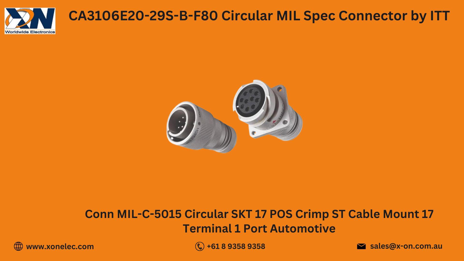 CA3106E20-29S-B-F80 Connector by ITT– Buy Online at XON image