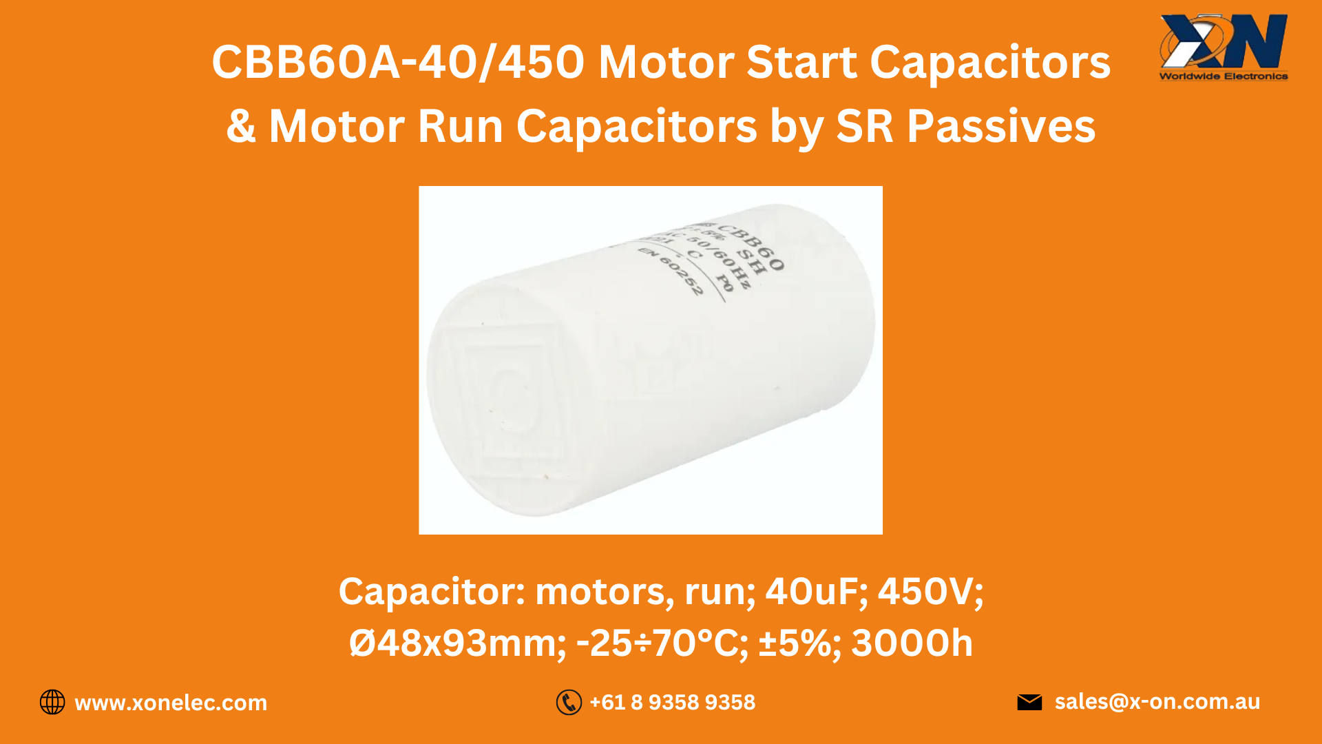 CBB60A-40/450 SR Passives Motor Start and Run Capacitors image