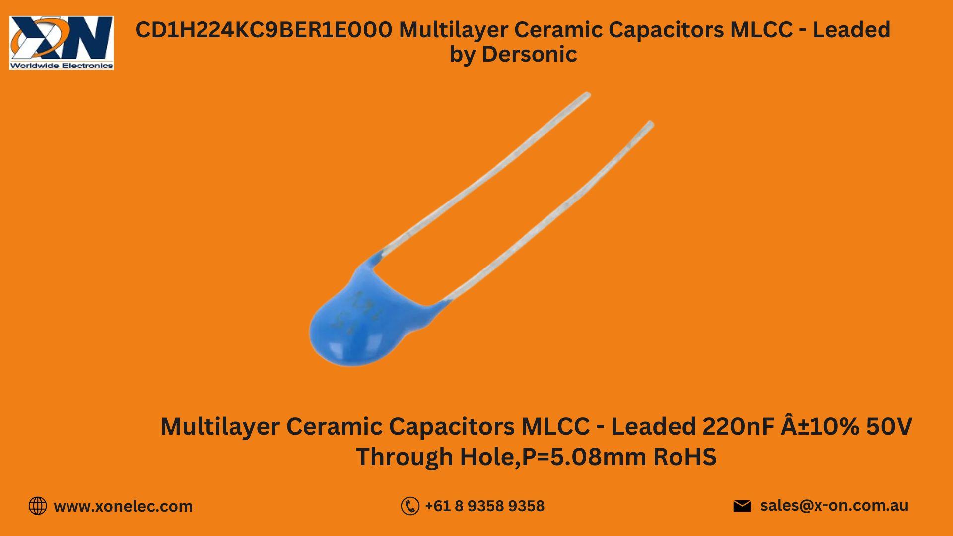 CD1H224KC9BER1E000 MLCC Leaded by Dersonic | Buy Online at XON image