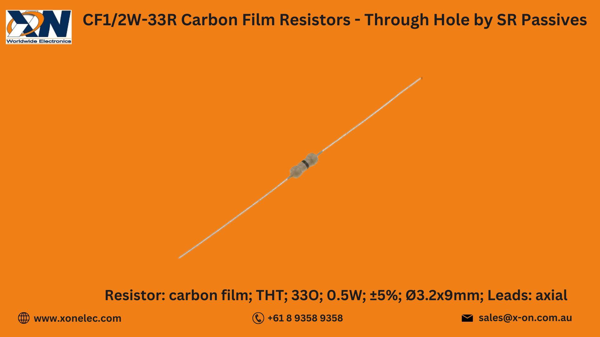 CF1/2W-33R Resistors  by SR Passives – Buy Online at XON image