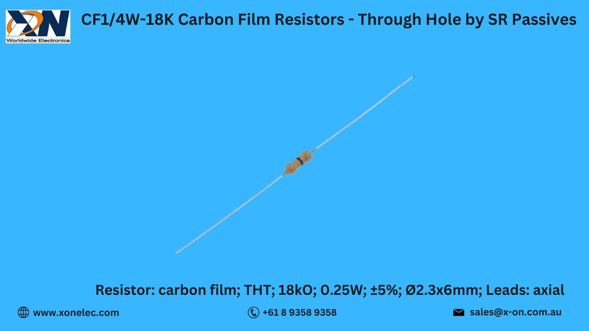 CF1/4W-18K Resistors by SR Passives – Buy Online at XON image