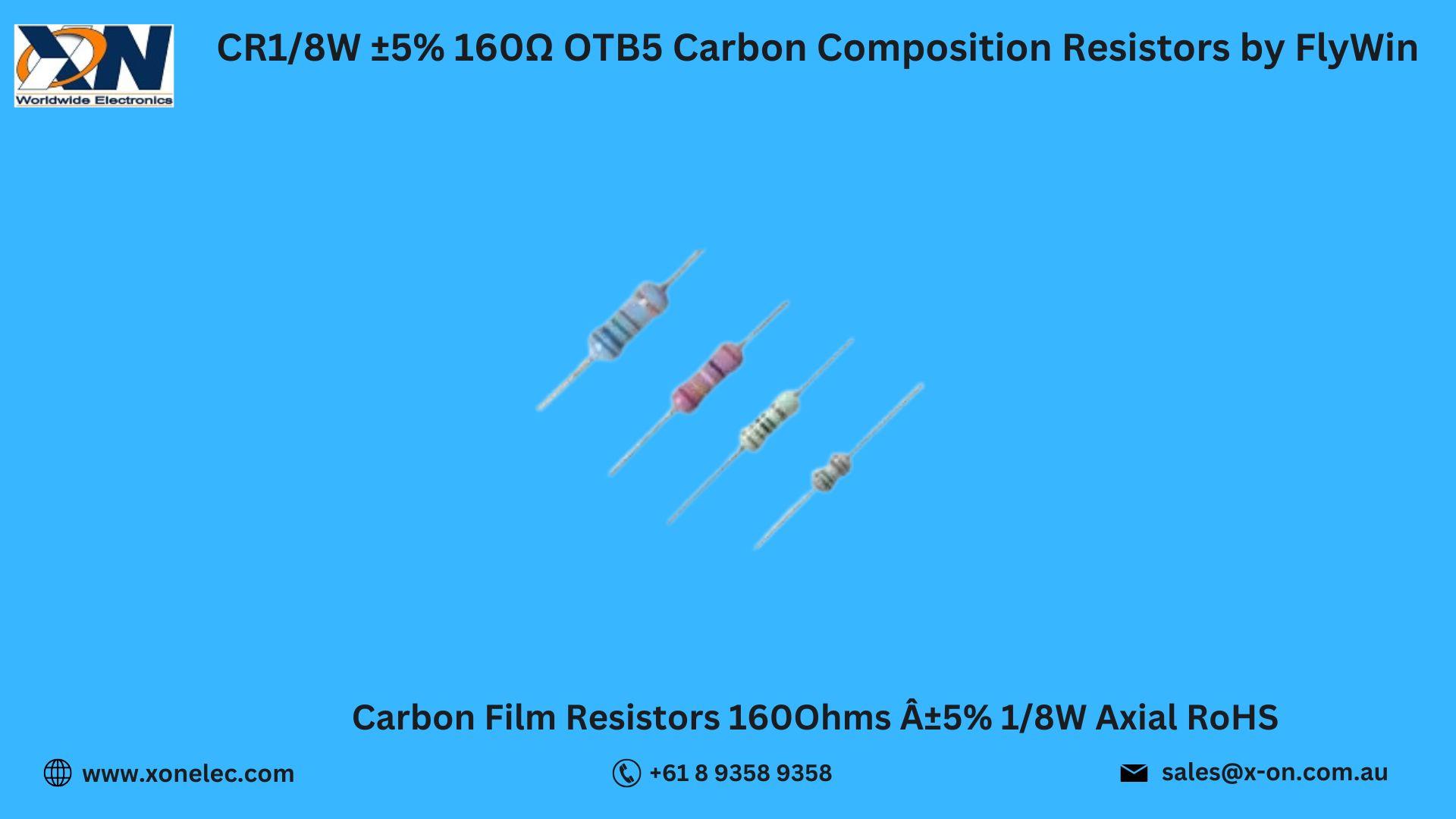 CR1/8W ±5% 160O OTB5 Carbon Resistors by FlyWin – Buy Online at XON image
