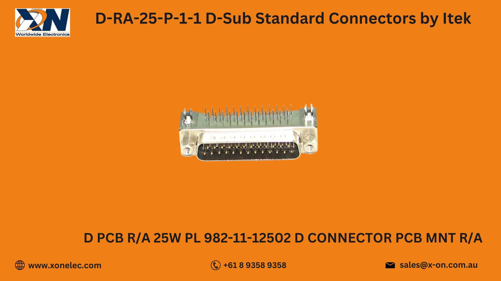 D-RA-25-P-1-1 D-Sub Standard Connectors by Itek – Buy at XON image
