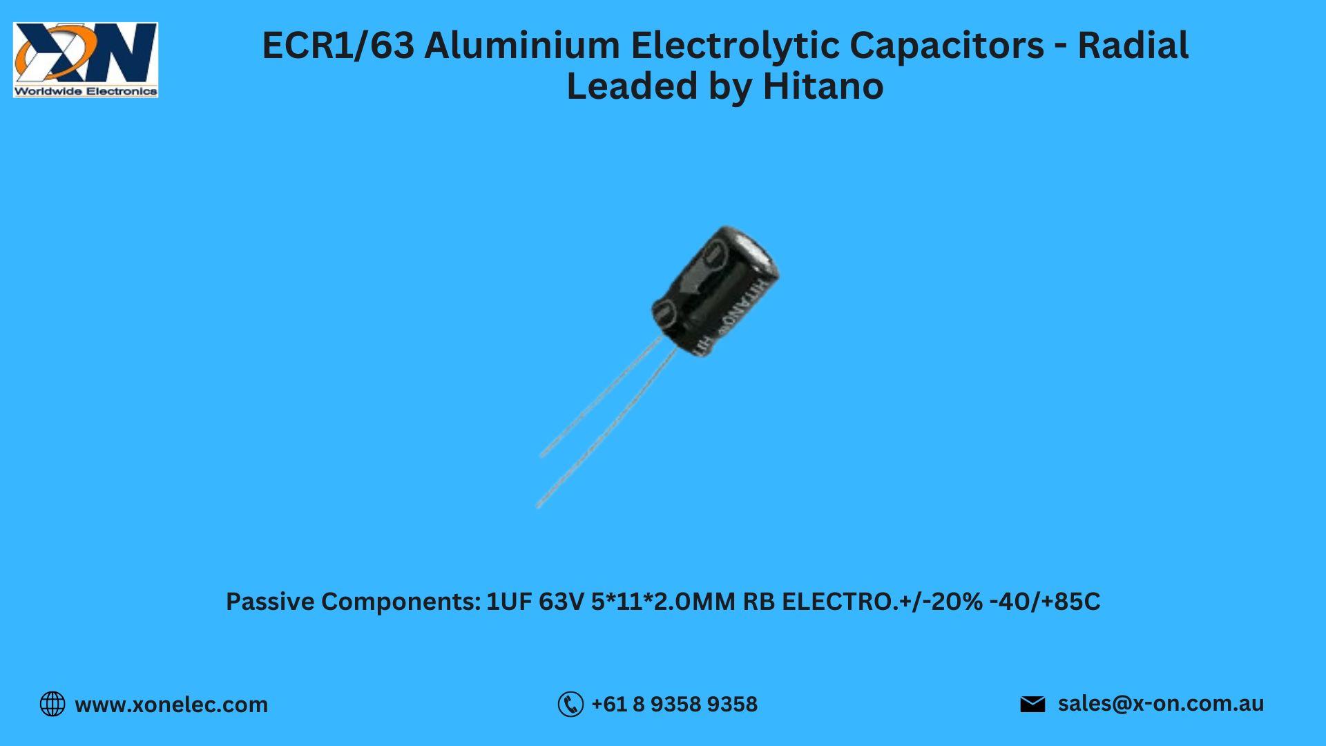 ECR1/63 Aluminium Capacitor by Hitano – Buy Online at XON image
