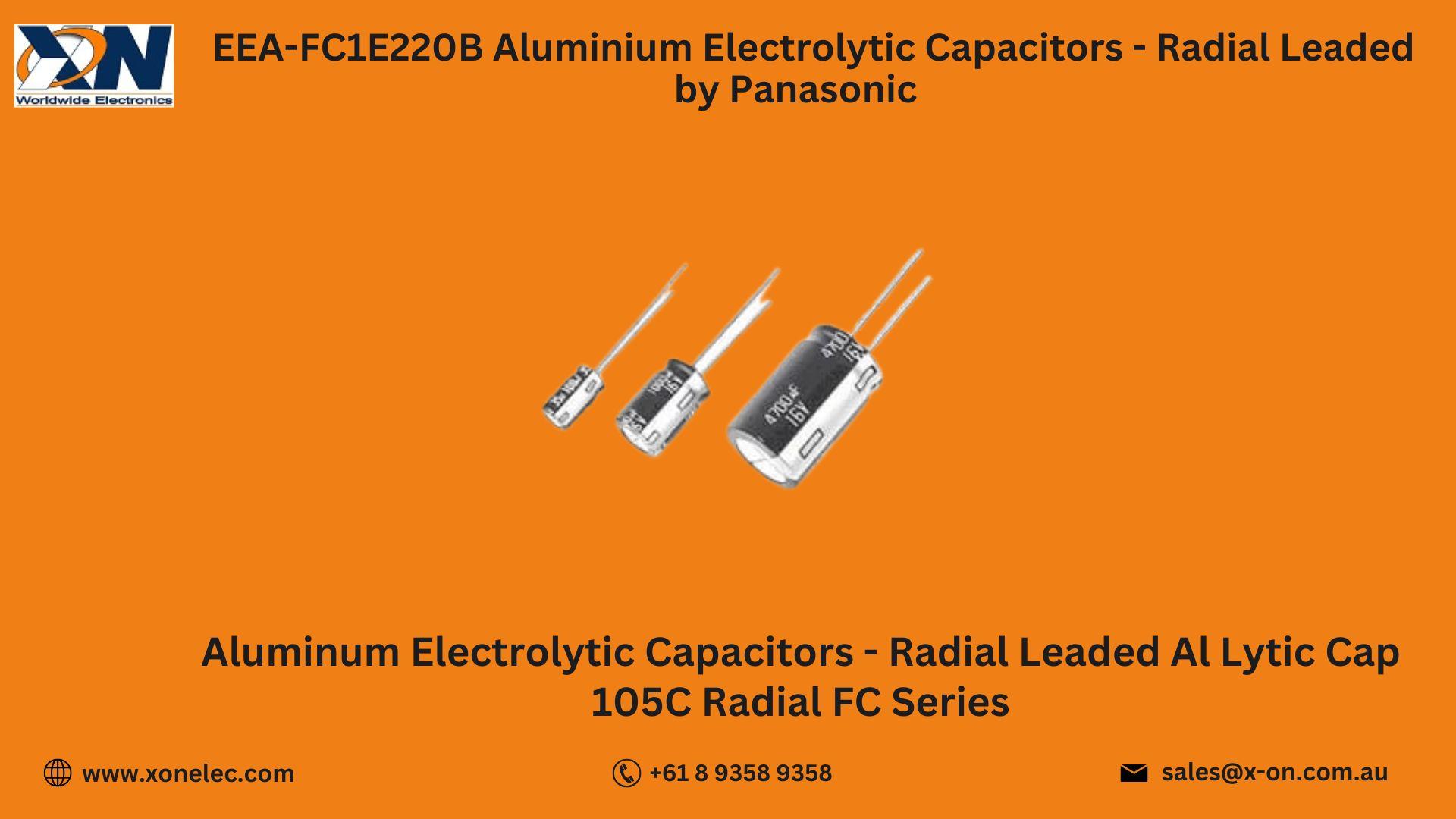EEA-FC1E220B Capacitors by Panasonic – Buy Online at XON image