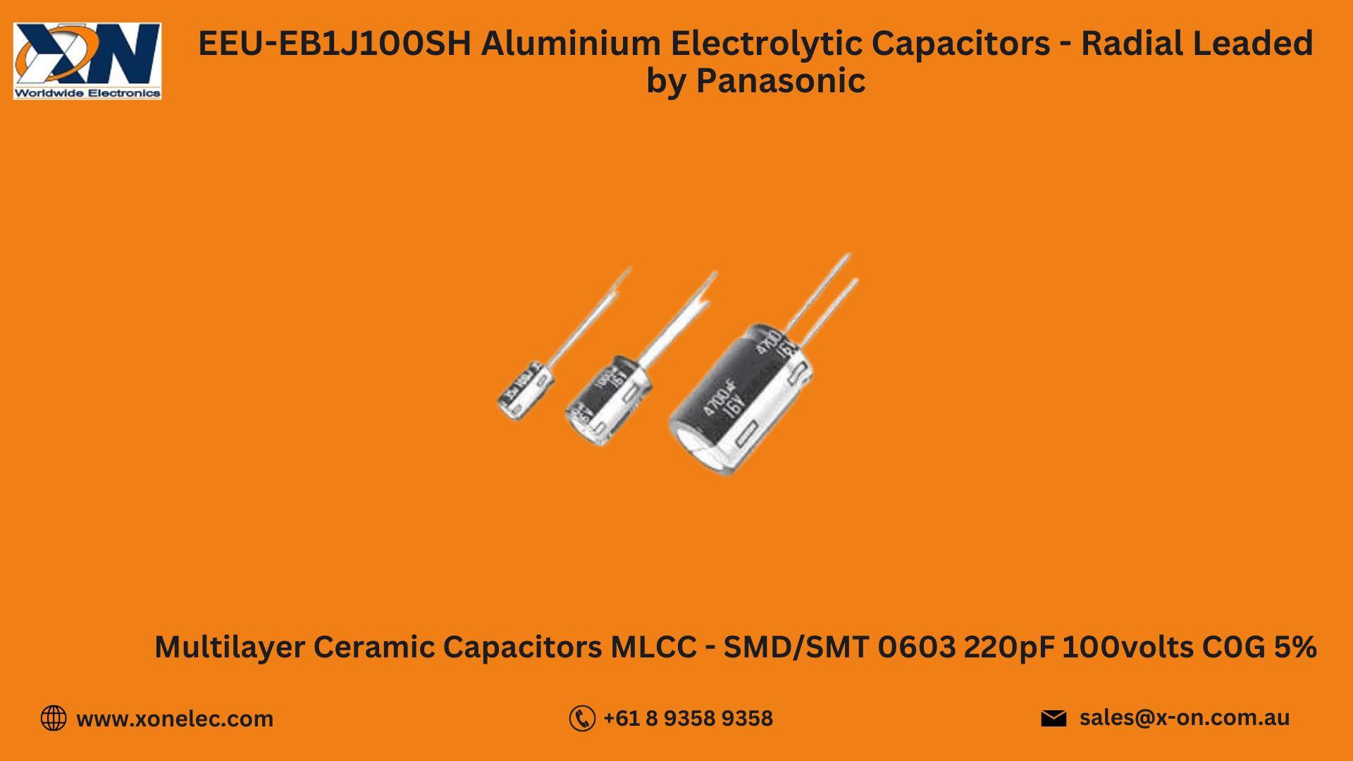 EEU-EB1J100SH Capacitors by Panasonic – Buy Online at XON image