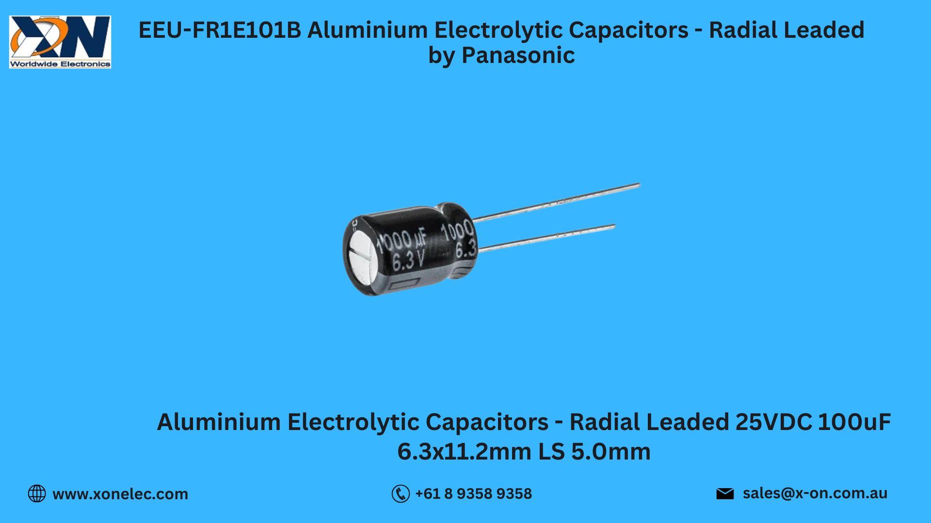 EEU-FR1E101B Electrolytic Capacitor by Panasonic | Buy Online at XON image