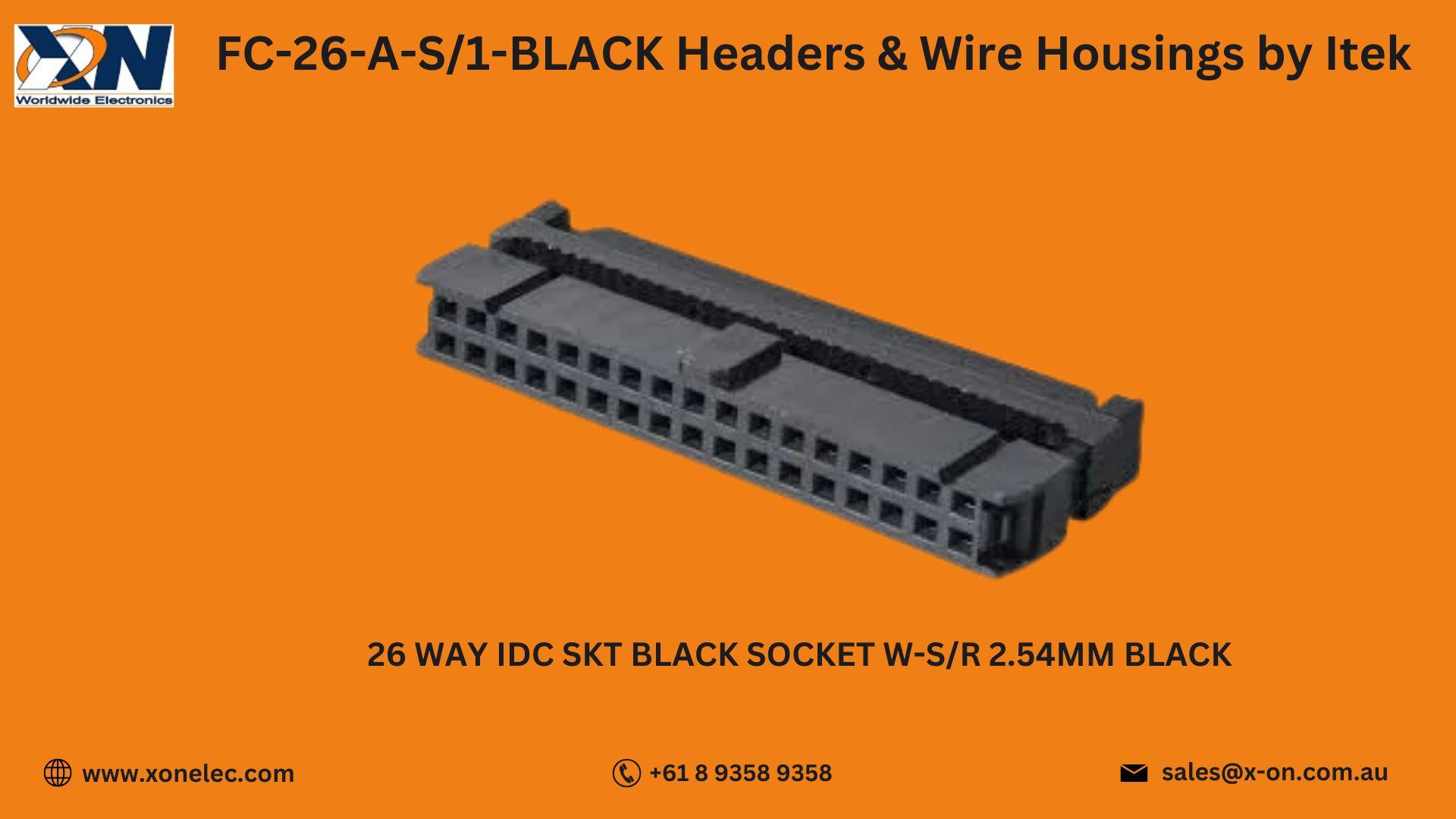 FC-26-A-S/1-BLACK Headers & Wire Housings by Itek – Buy Online at XON image