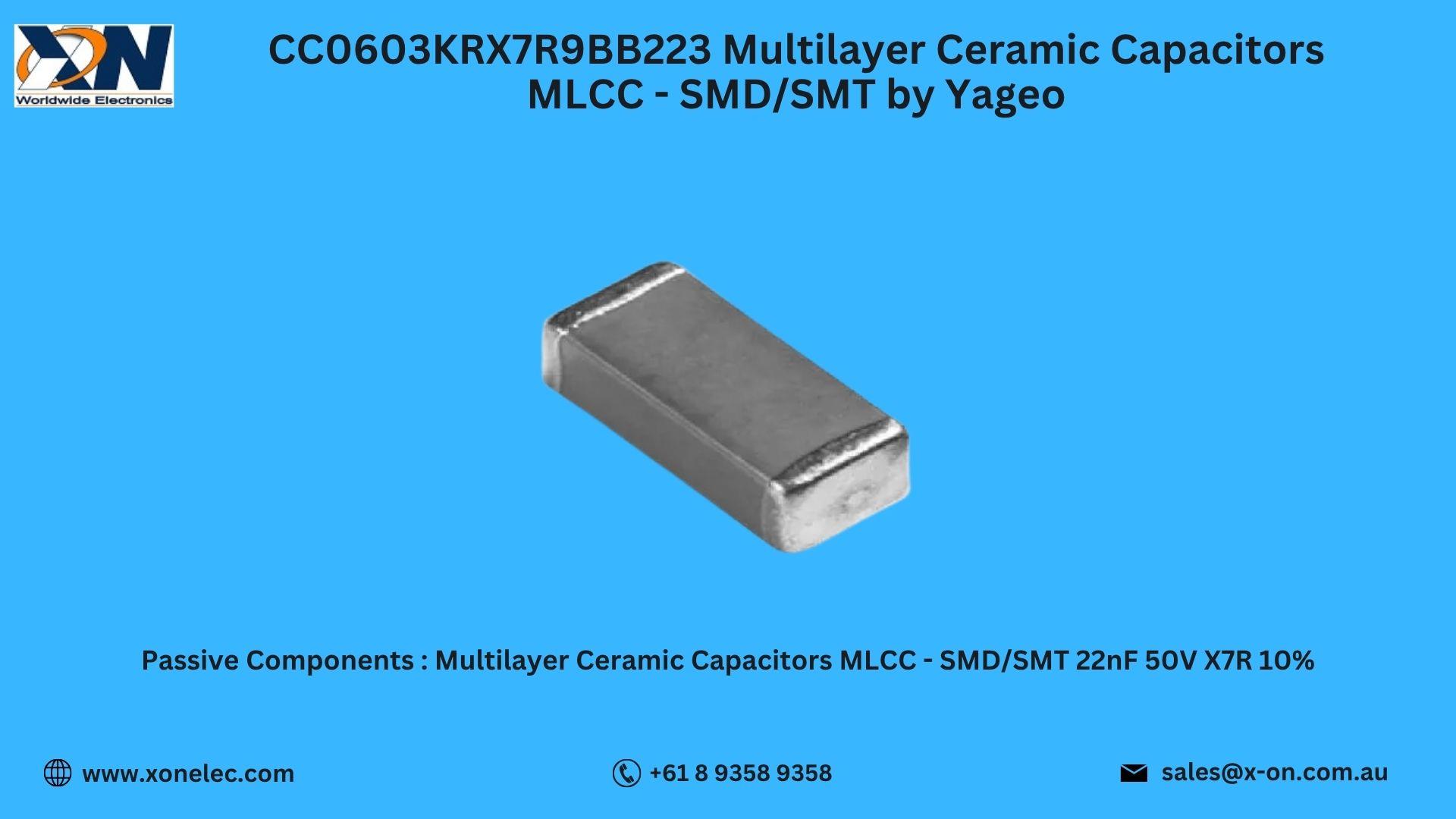 CC0603KRX7R9BB223 MLCC Capacitor Yageo Buy at XON image
