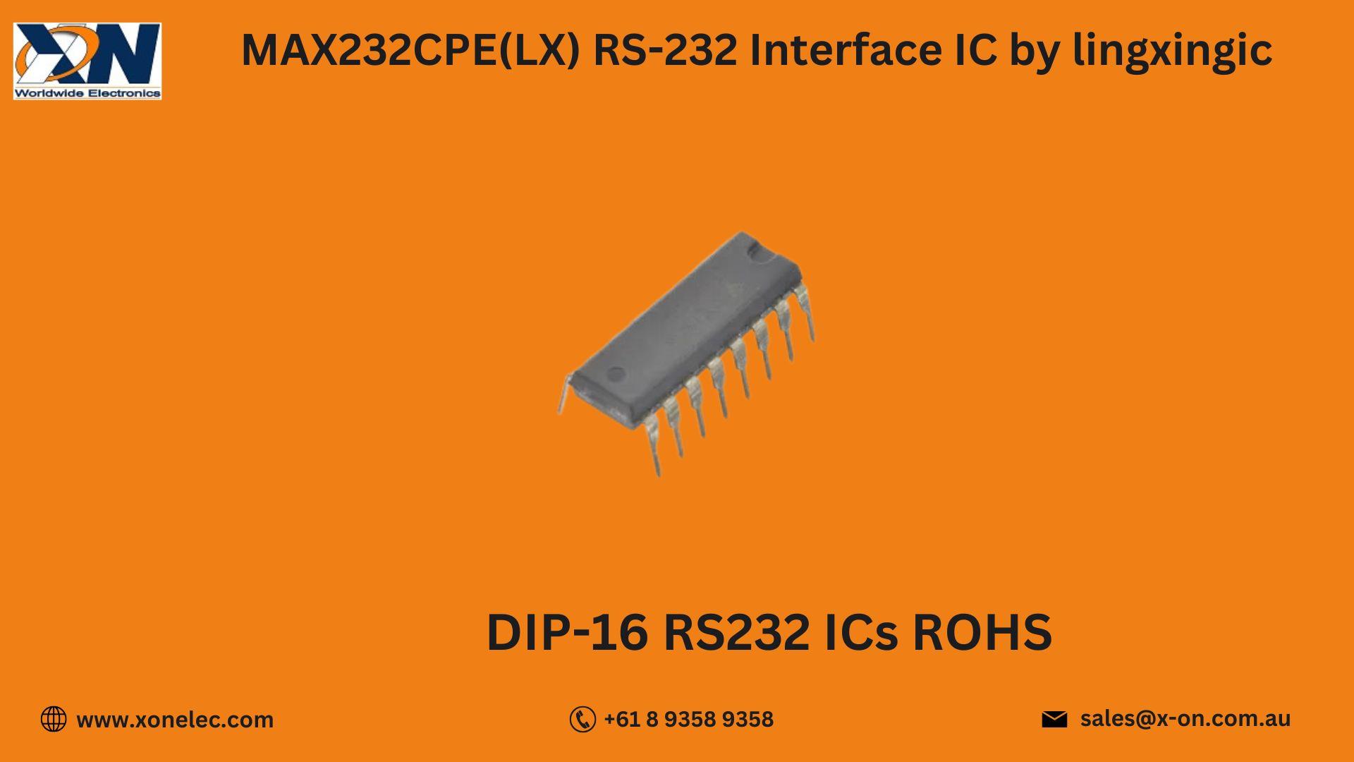 MAX232CPE(LX) RS-232 IC by lingxingic – Buy Online at XON image