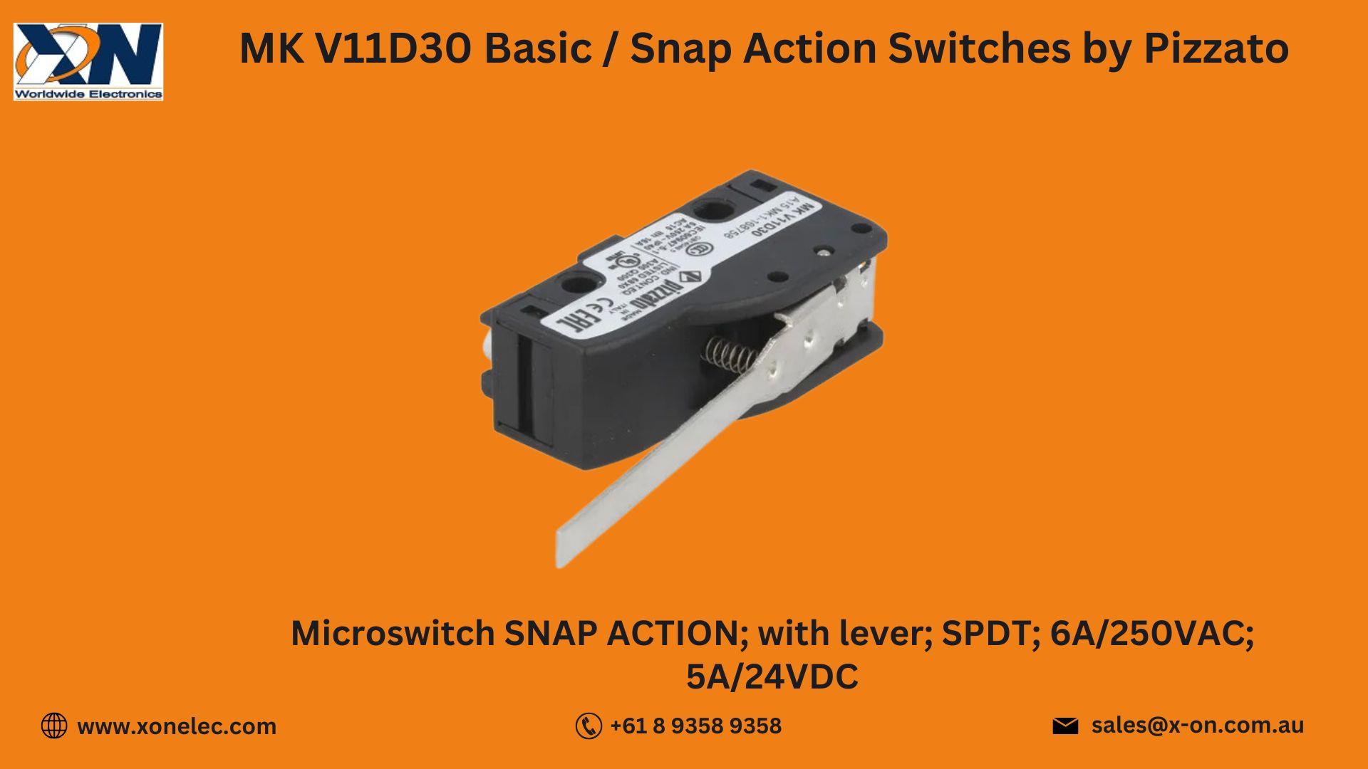 MK V11D30 Snap Action Switch by Pizzato – Buy Online at XON image