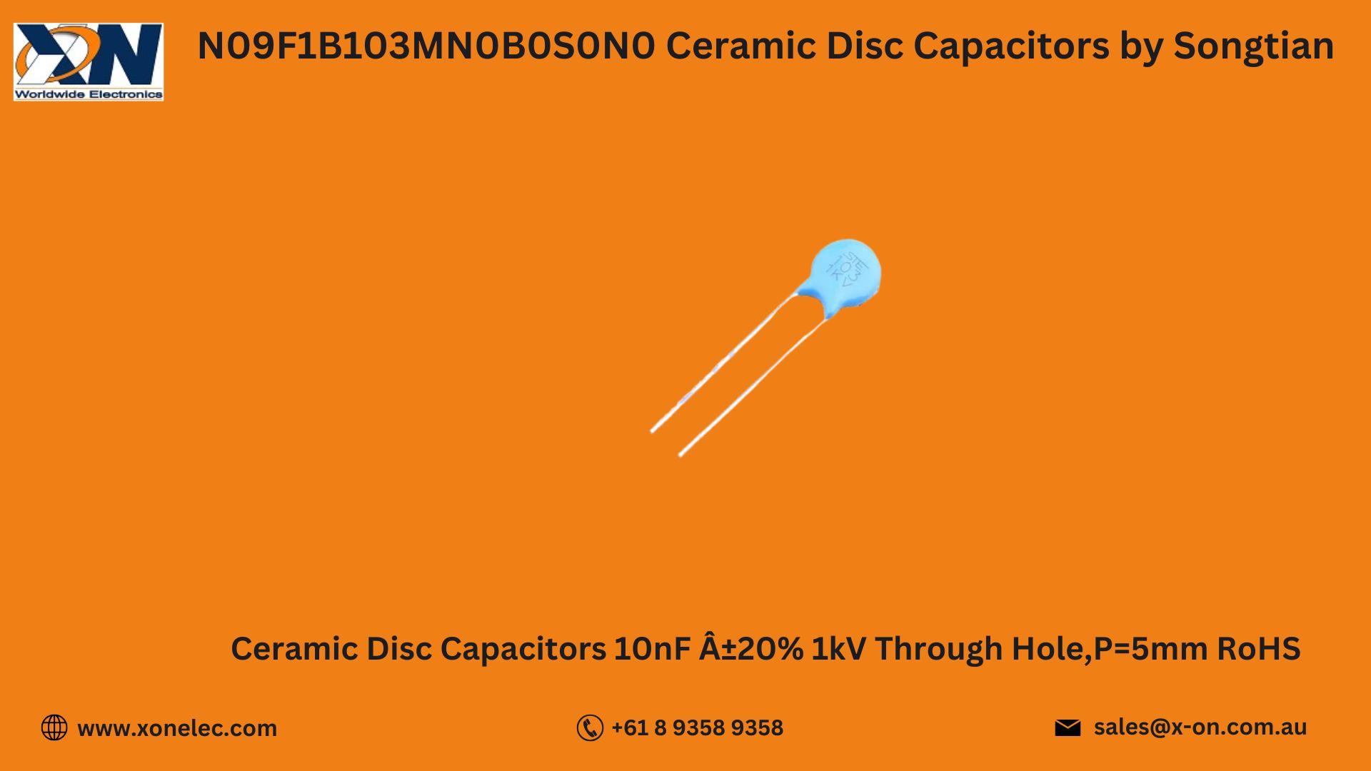 N09F1B103MN0B0S0N0 Ceramic Disc Capacitor by Songtian | Buy Online at XON image