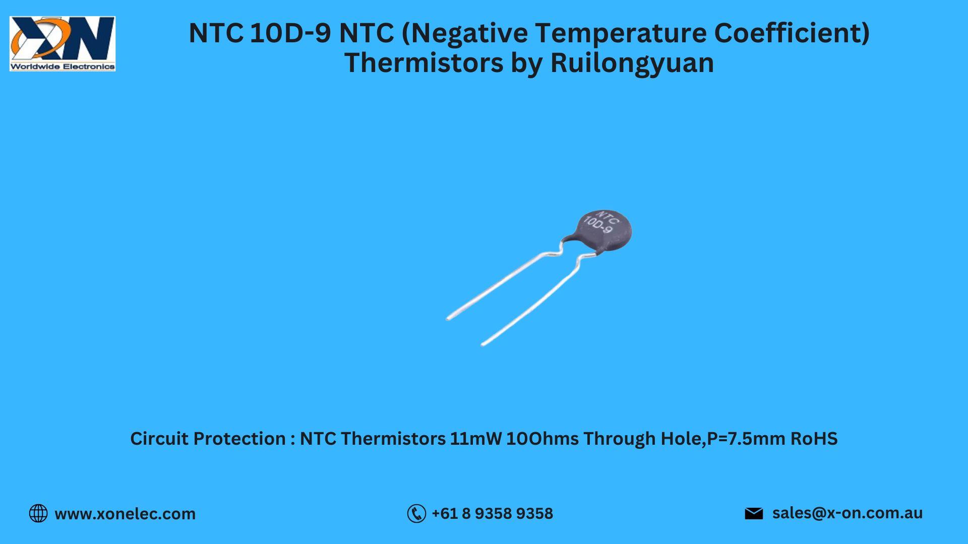 NTC 10D-9 Thermistors by Ruilongyuan – Reliable Circuit Protection | Buy Online image
