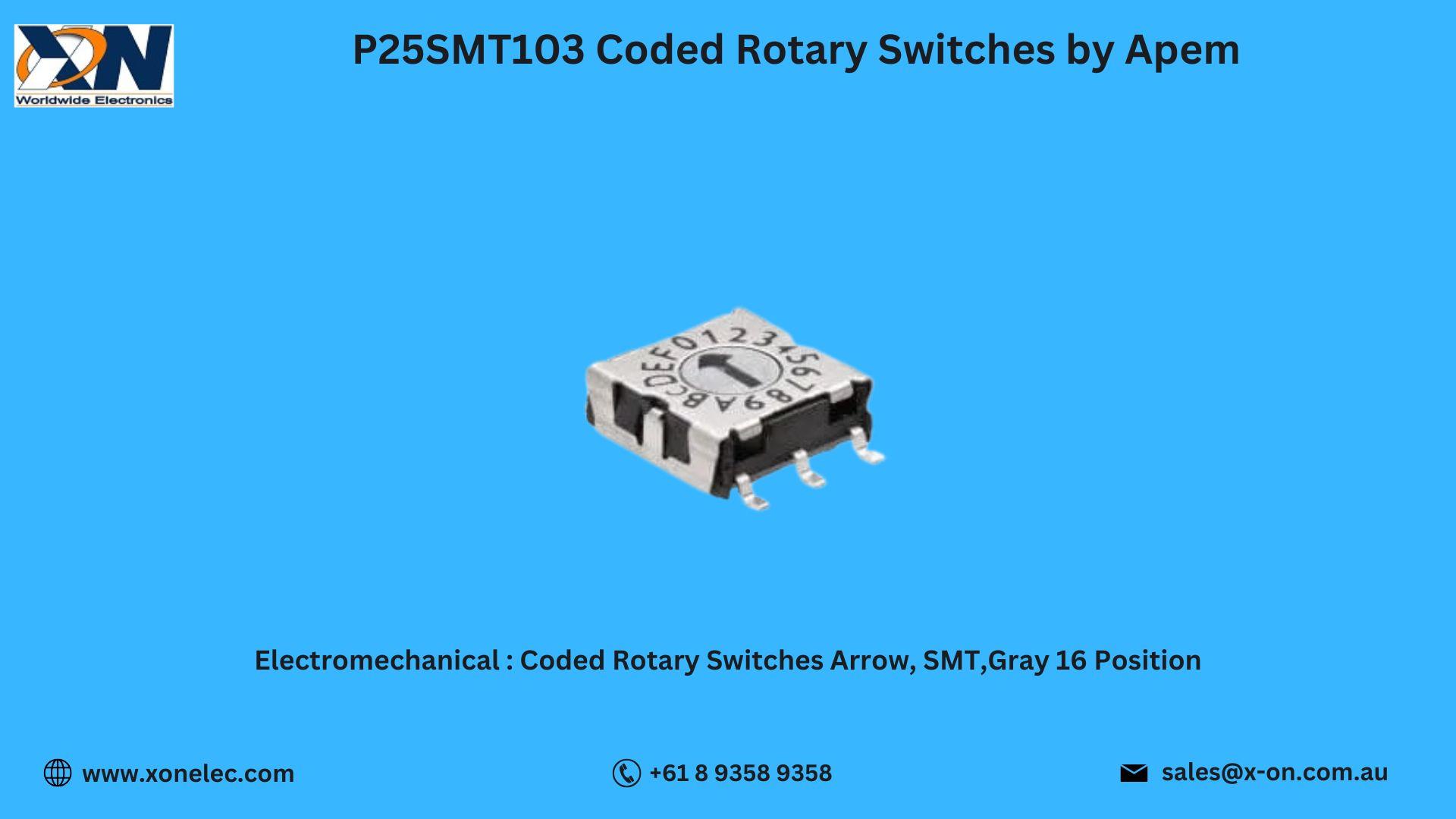 P25SMT103 Coded Rotary Switches by Apem – Precision Control | Buy Online at XON image
