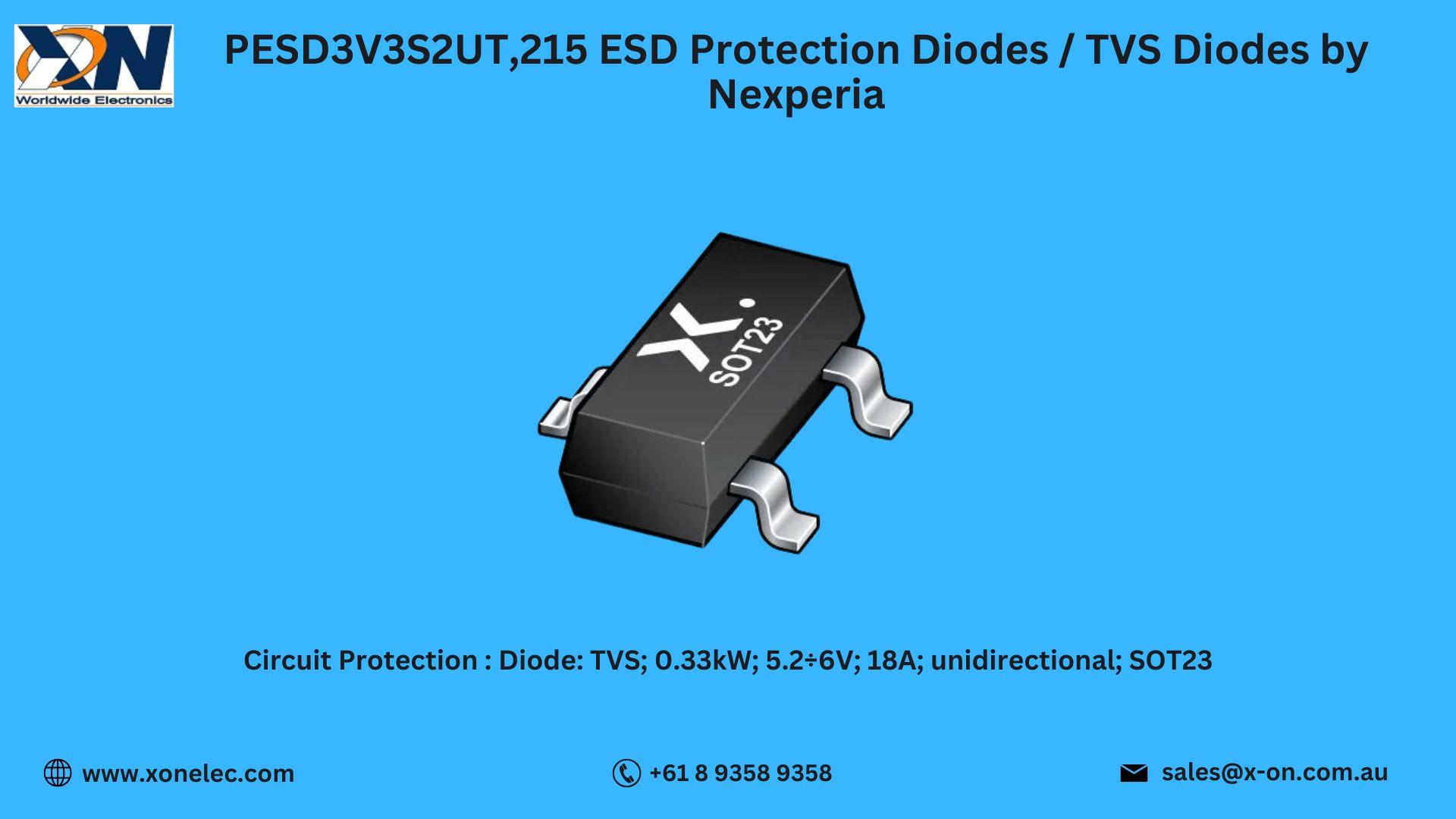 PESD3V3S2UT,215 ESD Protection Diodes by Nexperia – Buy Online at XON image
