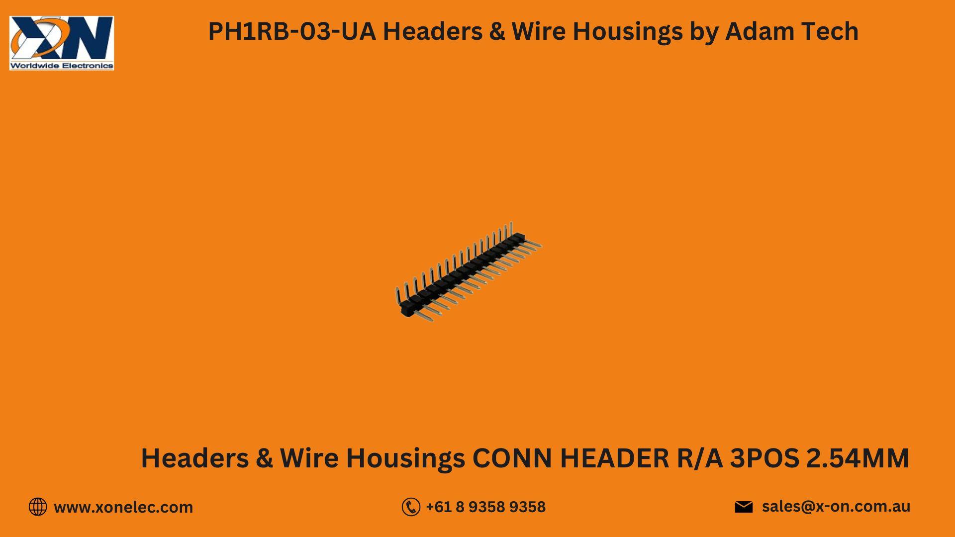 PH1RB-03-UA Headers & Wire Housings by Adam Tech – Buy Online at XON image