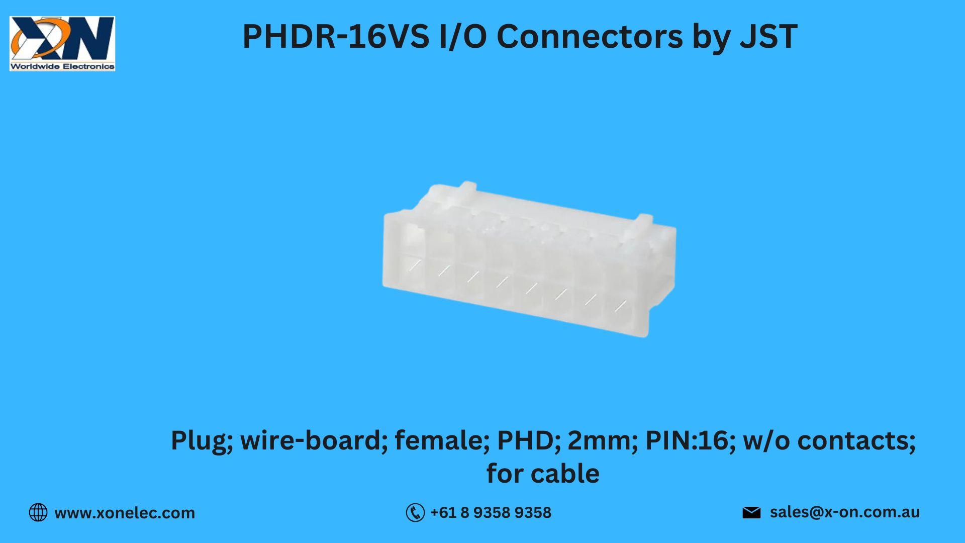 PHDR-16VS I/O Connectors  by JST – Buy Online at XON image