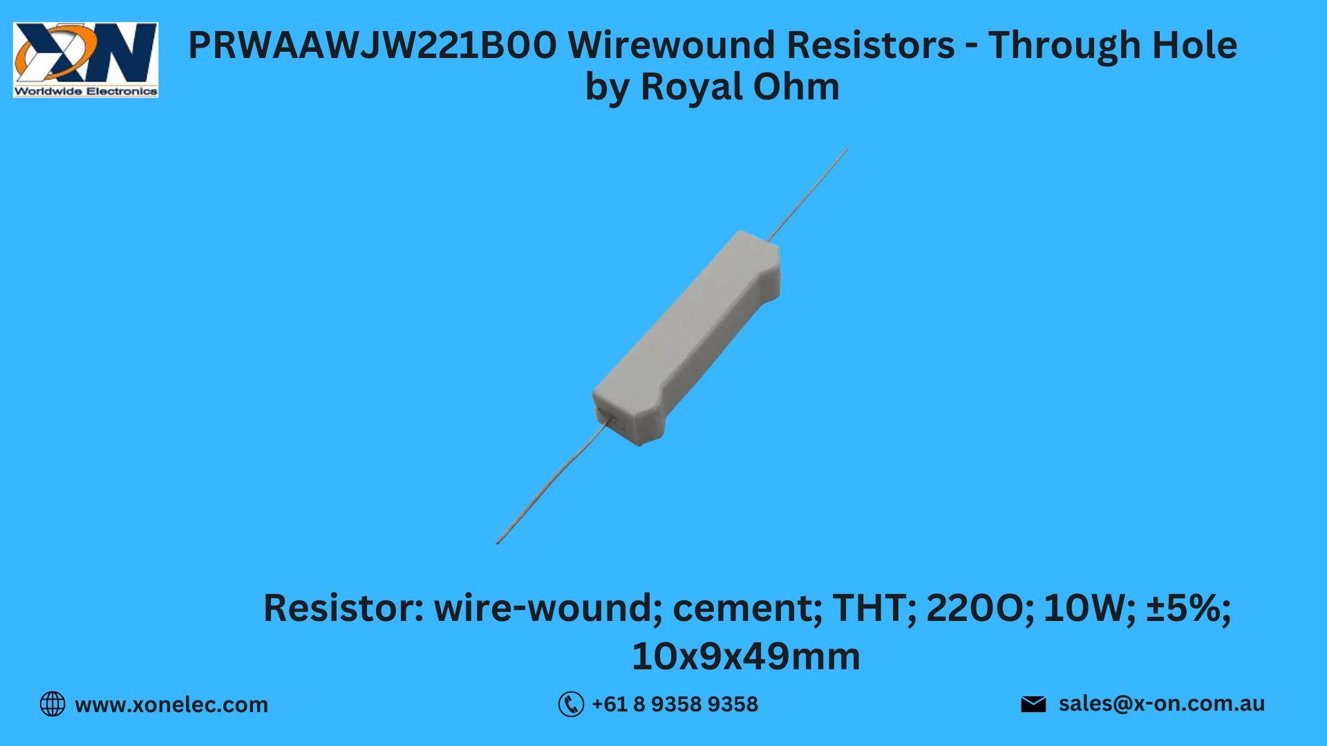 Royal Ohm PRWAAWJW221B00 Wirewound Through-Hole Resistor image