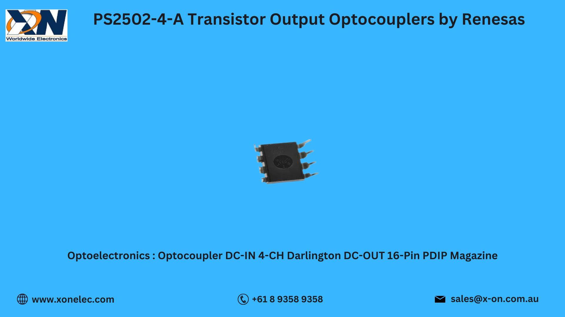 PS2502-4-A Transistor Output Optocouplers by Renesas – Buy Online at XON image