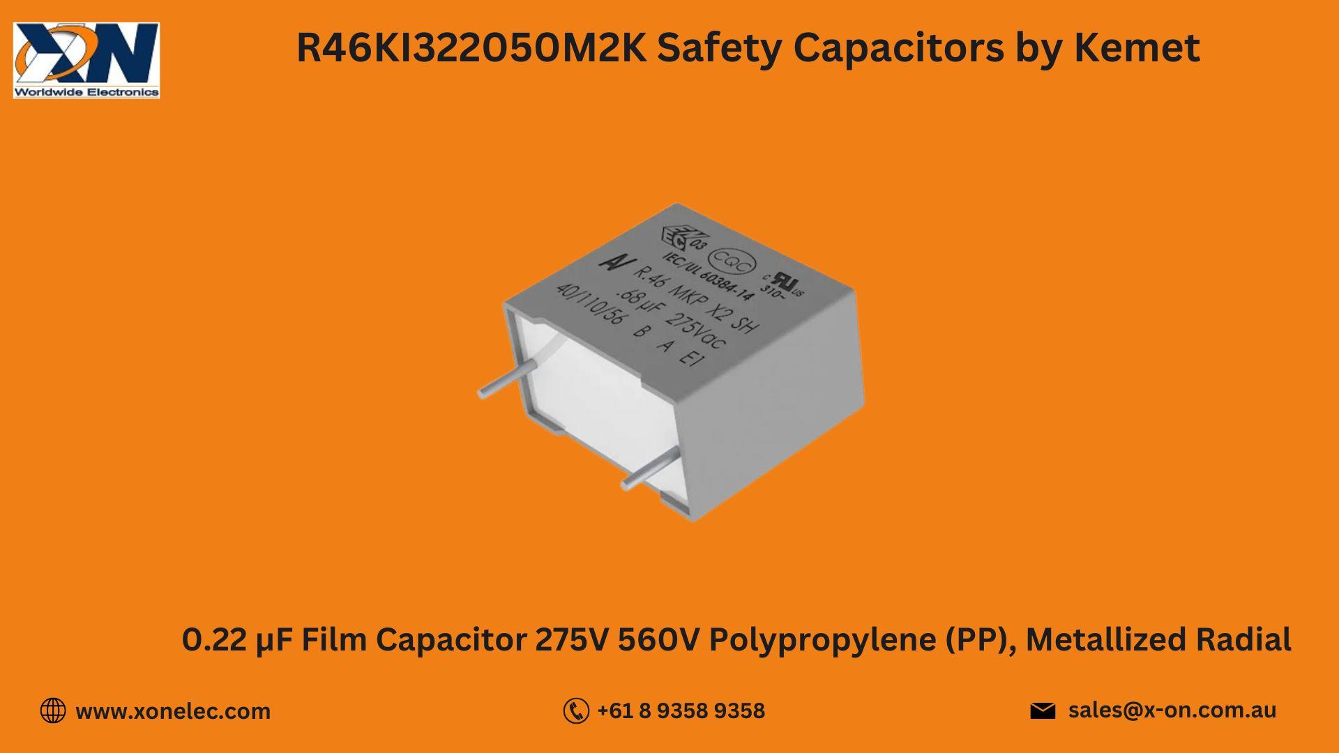 R46KI322050M2K Safety Capacitors by Kemet – Buy Online at XON image