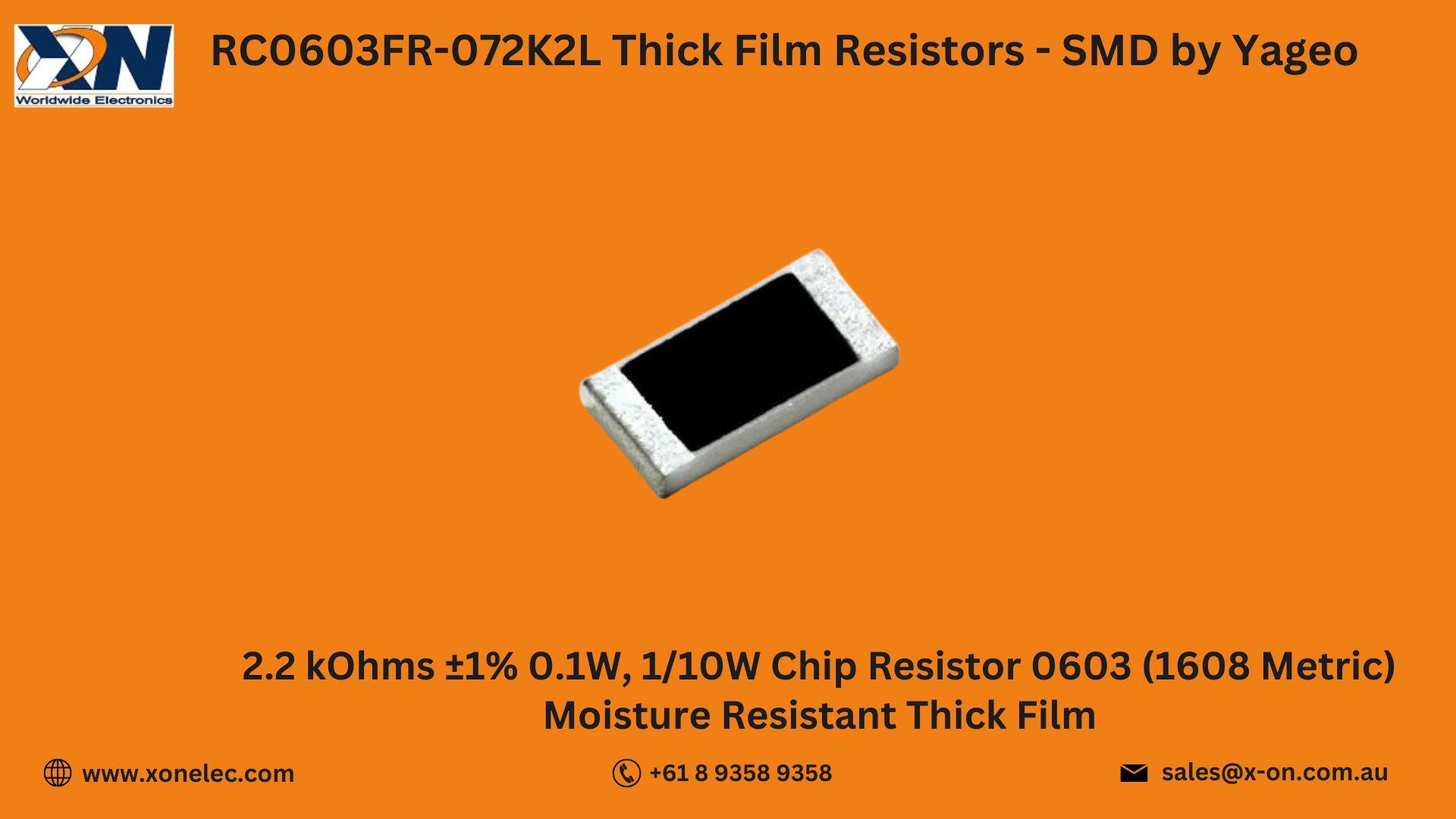 RC0603FR-072K2L Resistors by Yageo – Buy Online at XON image