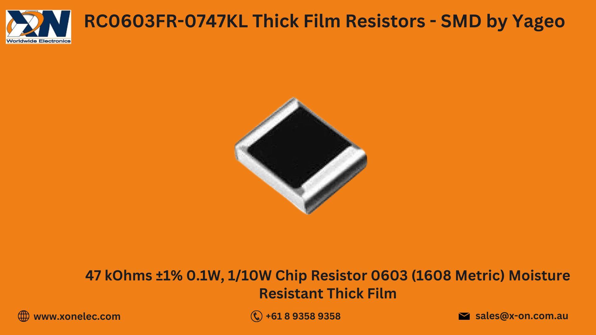 RC0603FR-0747KL Resistor by Yageo – Buy Online at XON image
