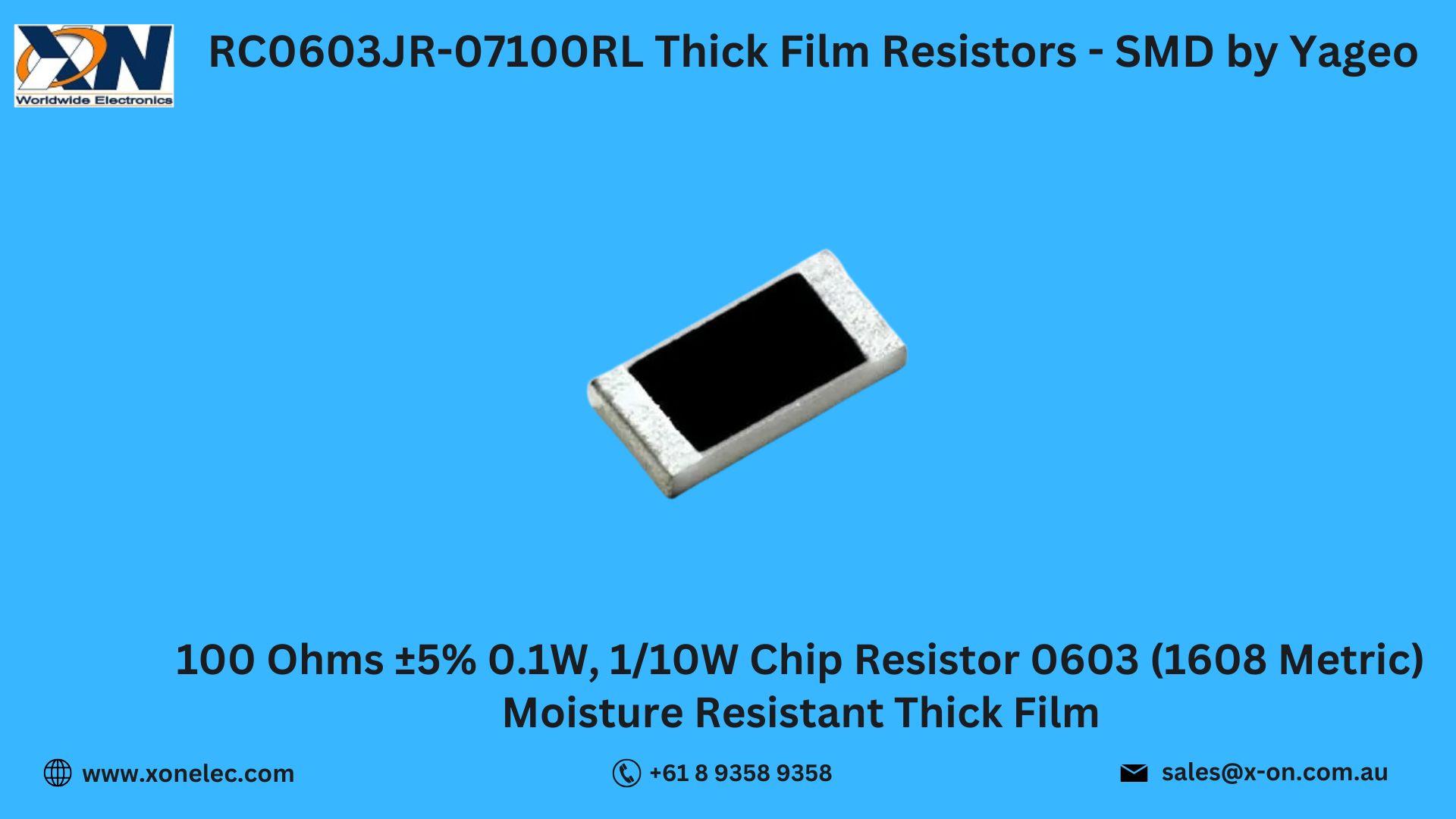 RC0603JR-07100RL Resistors by Yageo – Buy Online at XON image