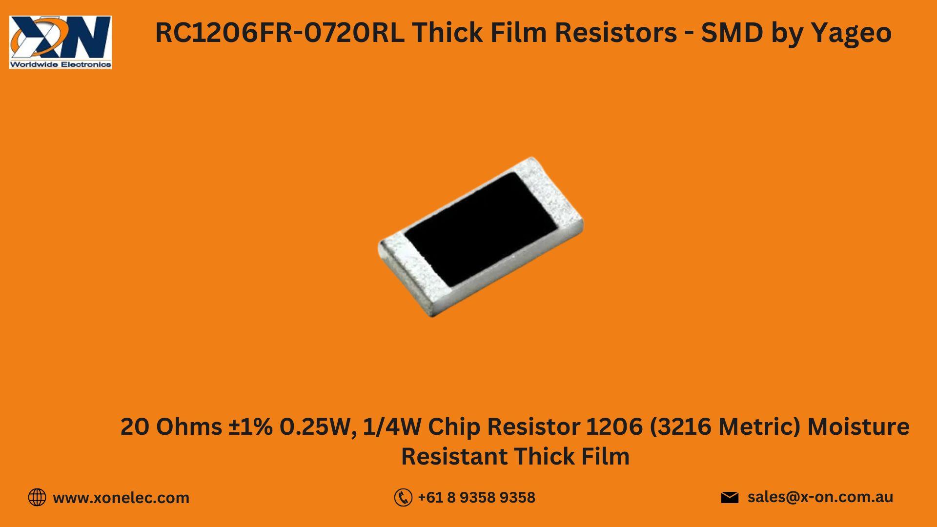 RC1206FR-0720RL Yageo SMD Resistors – Buy Online at XON image