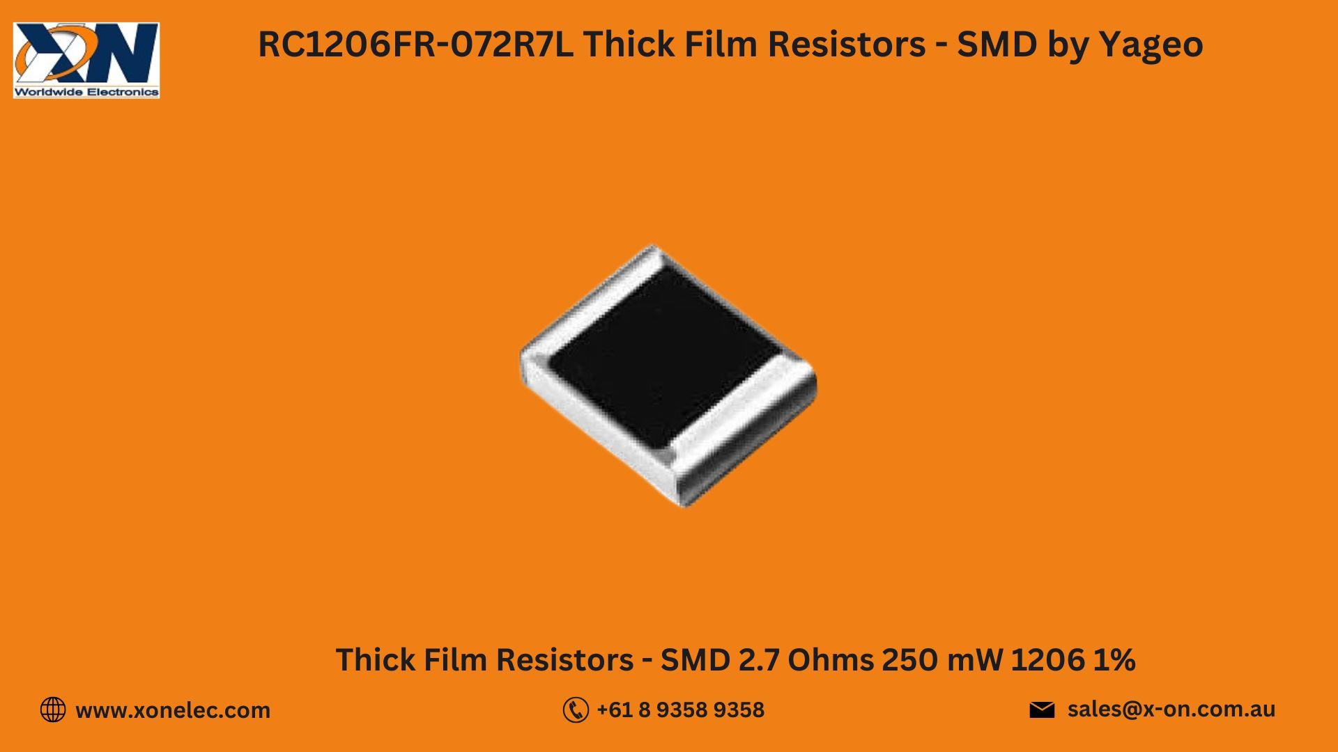 RC1206FR-072R7L Resistor by Yageo  – Buy Online at XON image