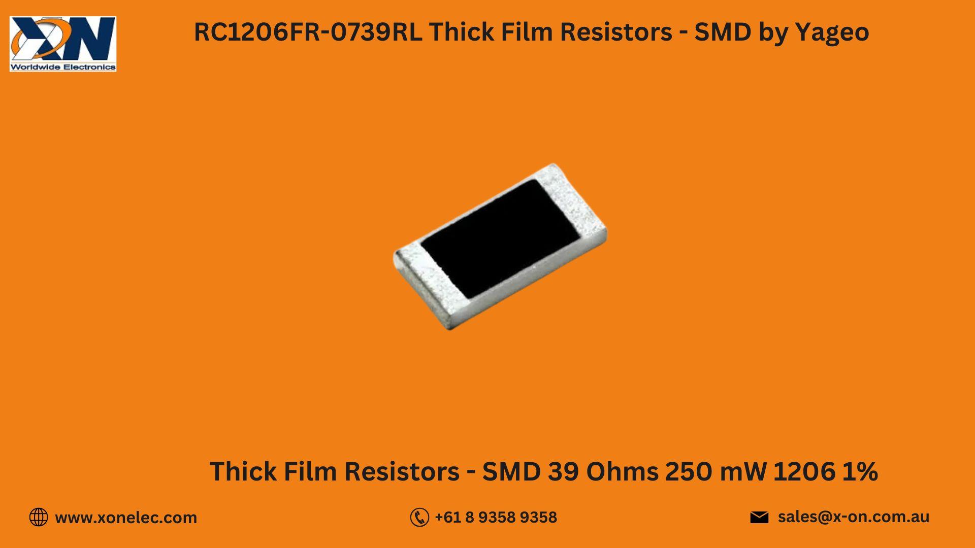RC1206FR-0739RL Resistor by Yageo – Buy Online at XON image