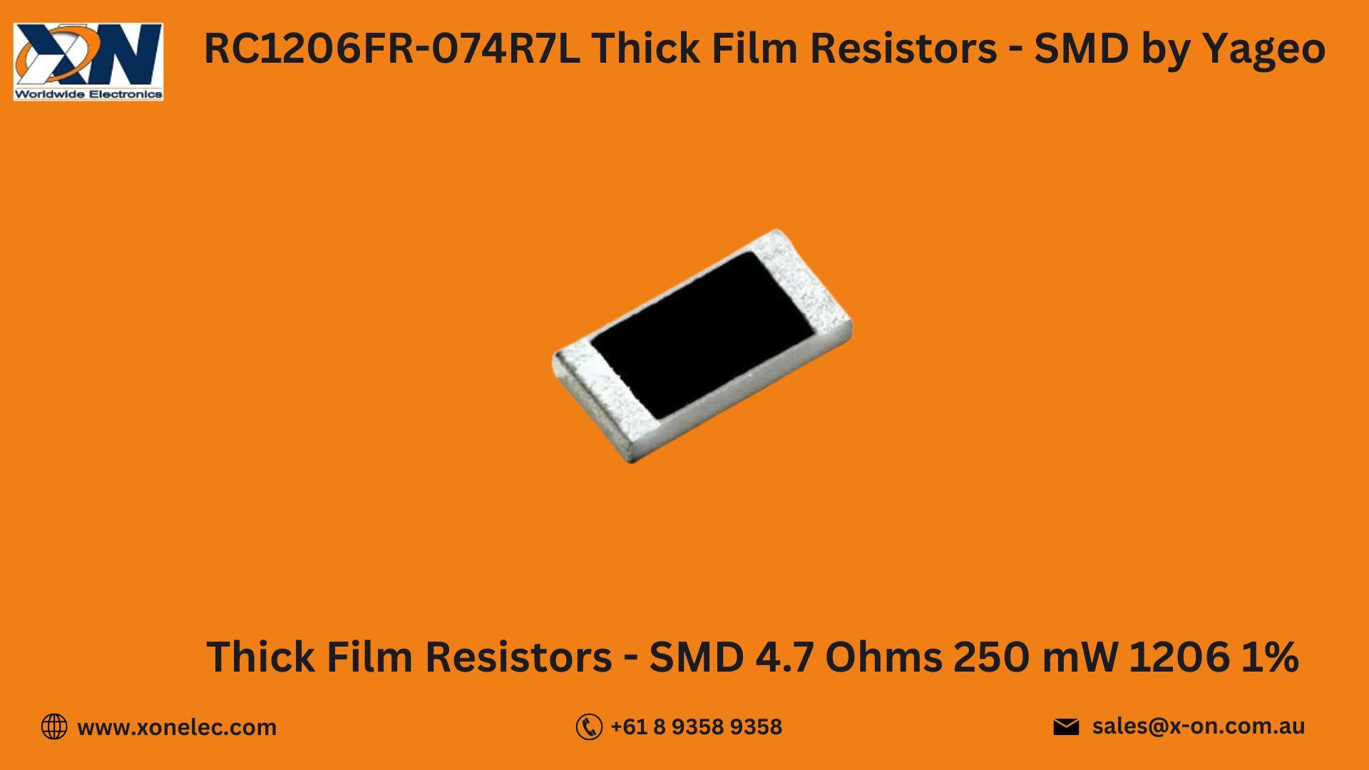 RC1206FR-074R7L Thick Film Resistors by Yageo  – Buy Online at XON image