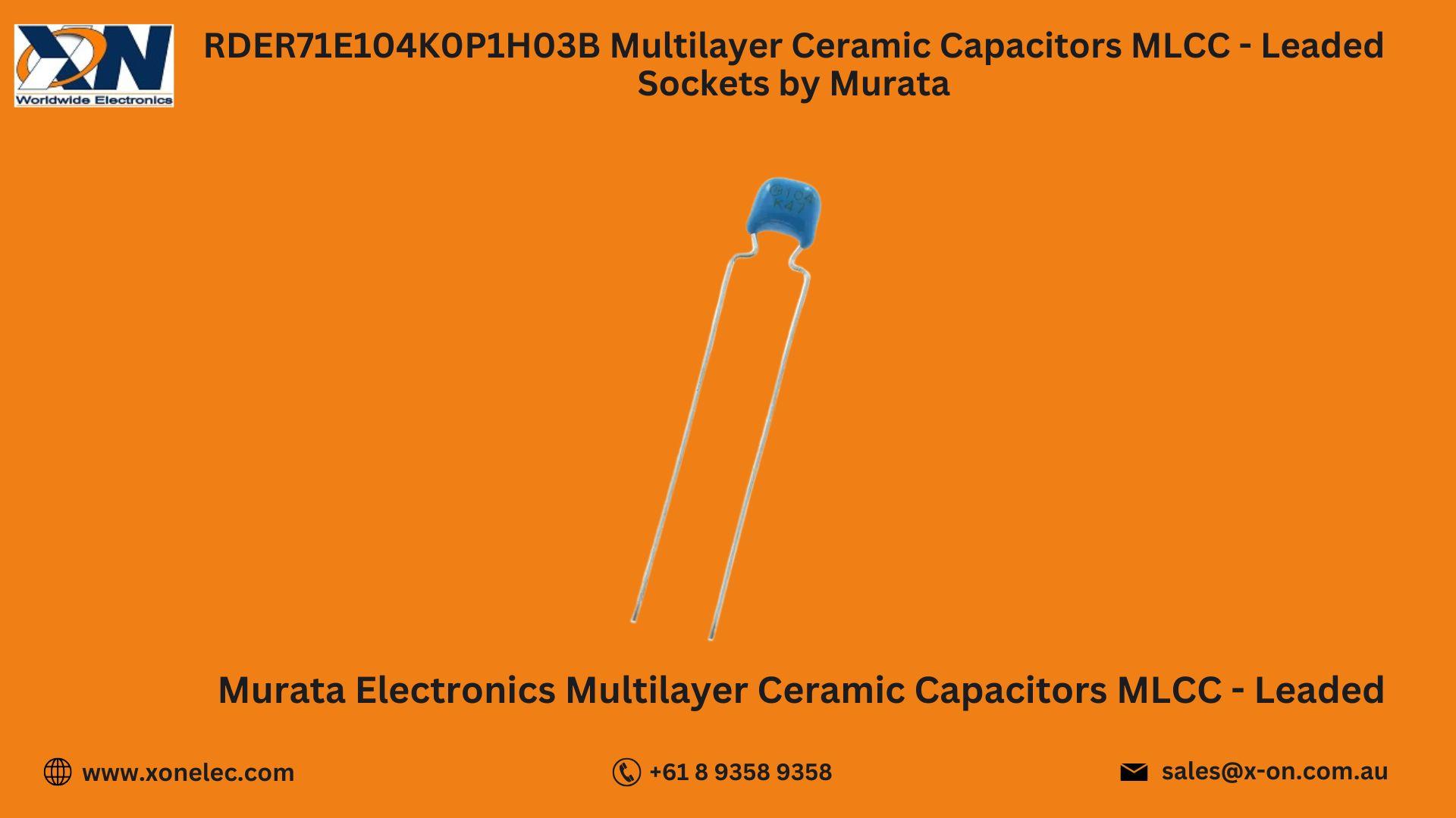 RDER71E104K0P1H03B MLCC Leaded by Murata – Buy Online at XON image