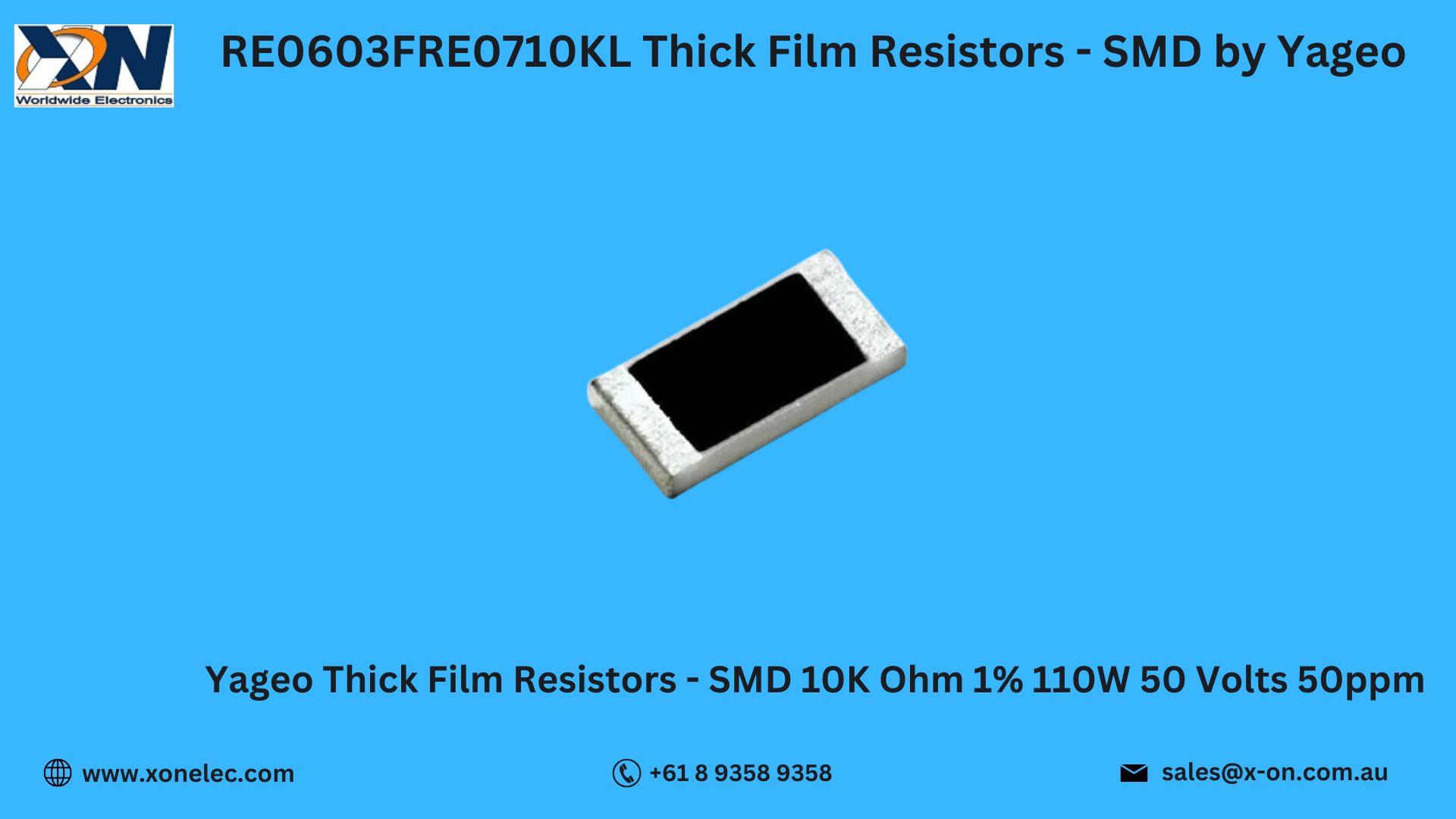 RE0603FRE0710KL Resistors by Yageo – Buy Online at XON image