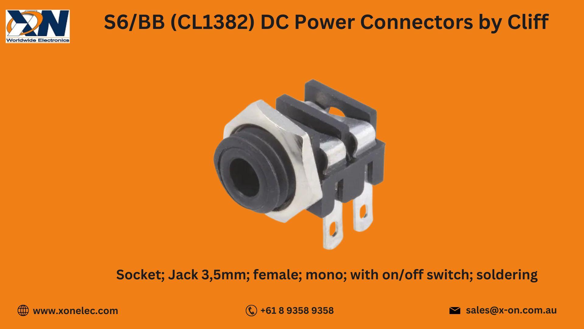 S6/BB (CL1382) DC Power Connectors by Cliff – Buy Online at XON image