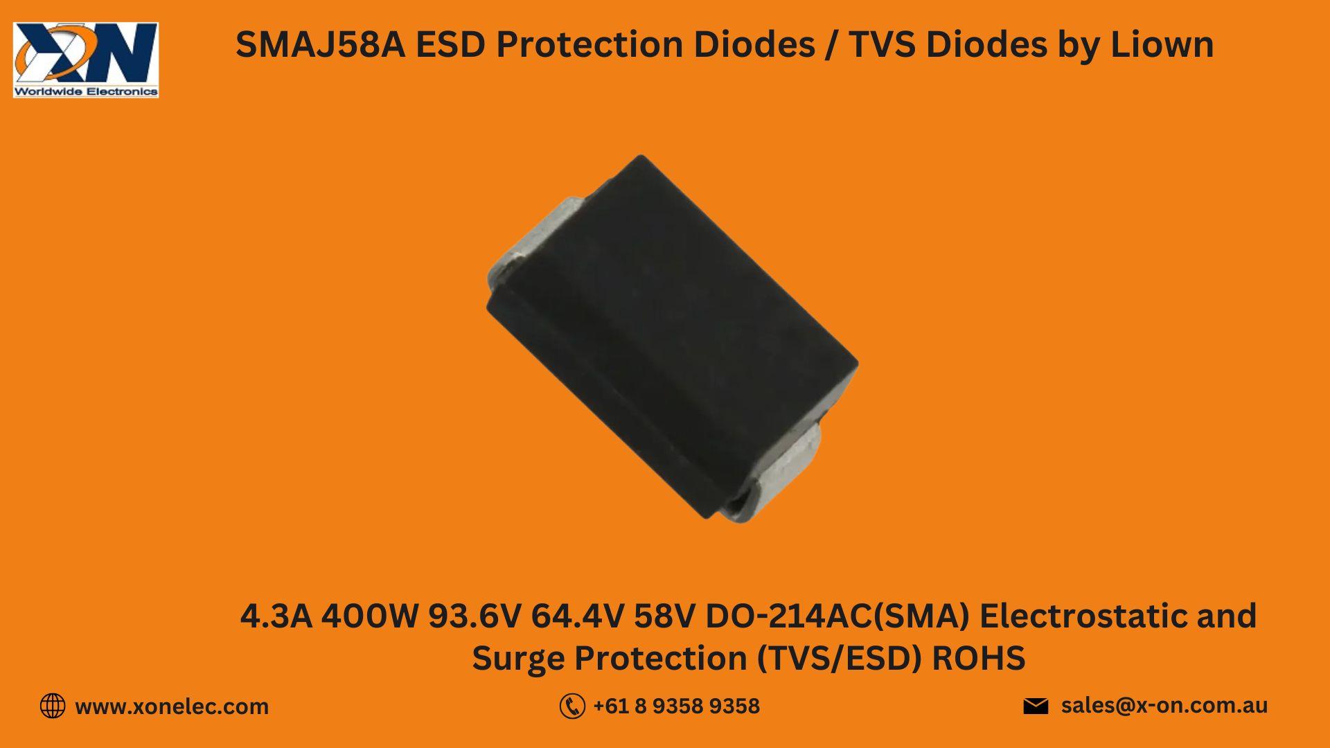 SMAJ58A TVS Diode 58V Surge Protection by Liown | Buy Online at XON image