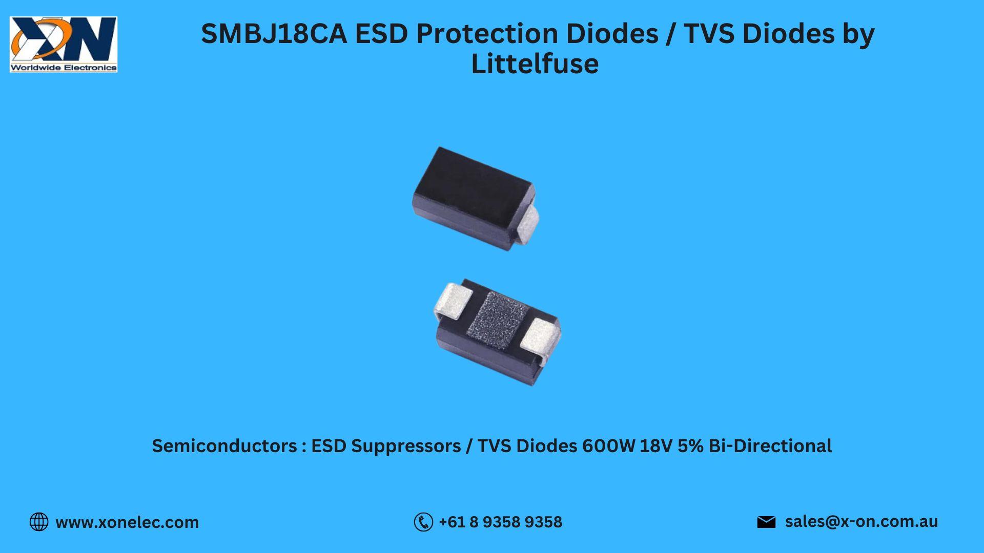 SMBJ18CA TVS Diode by Littelfuse – High Surge Protection | Buy Online at XON image