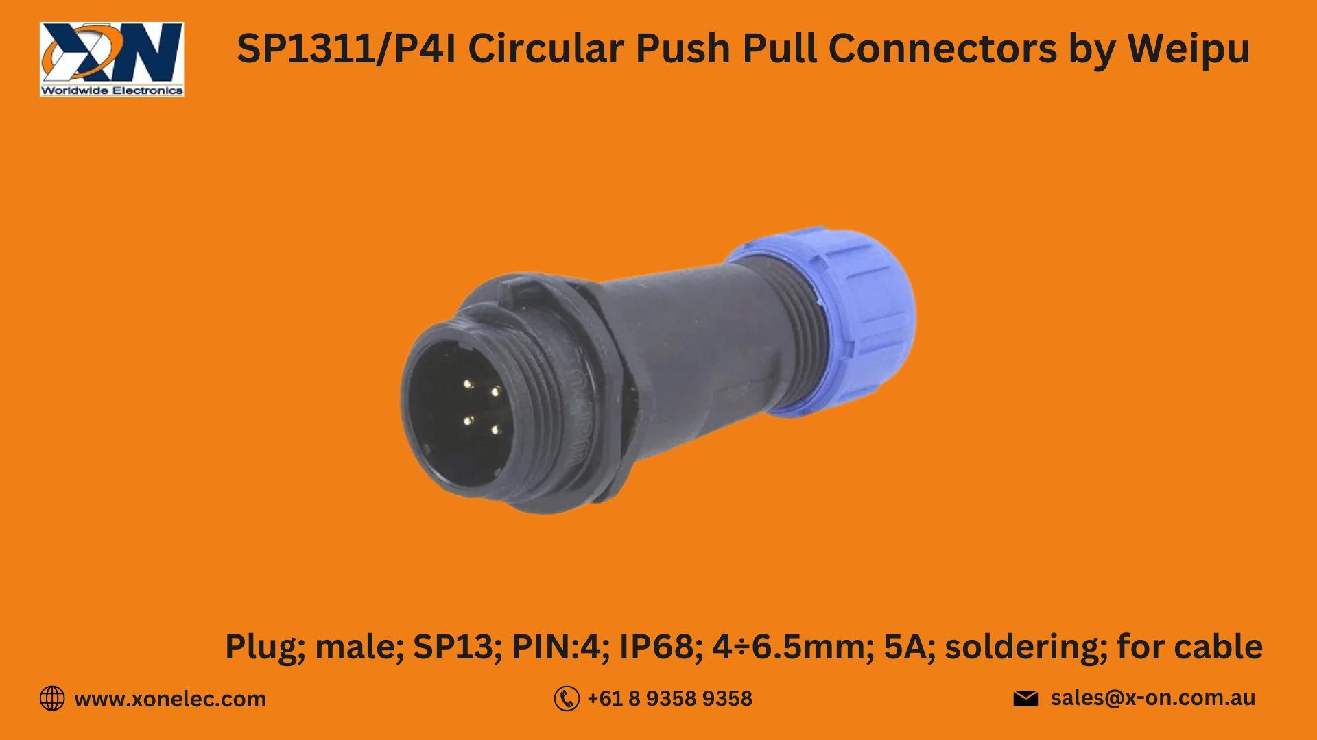 SP1311/P4I Circular Push Pull Connectors by Weipu – Buy at XON image
