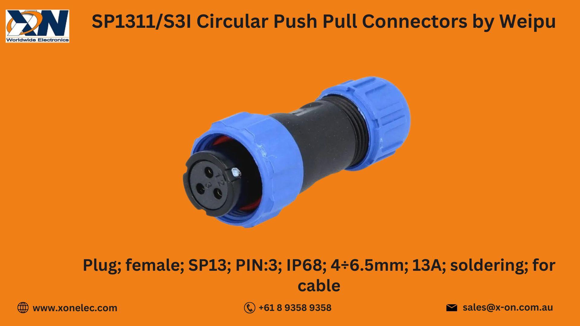 SP1311/S3I Push Pull Connectors by Weipu – Buy Online at XON image